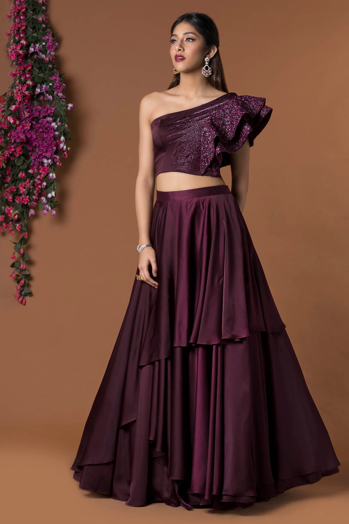 Ruffle Layered Lehenga Set