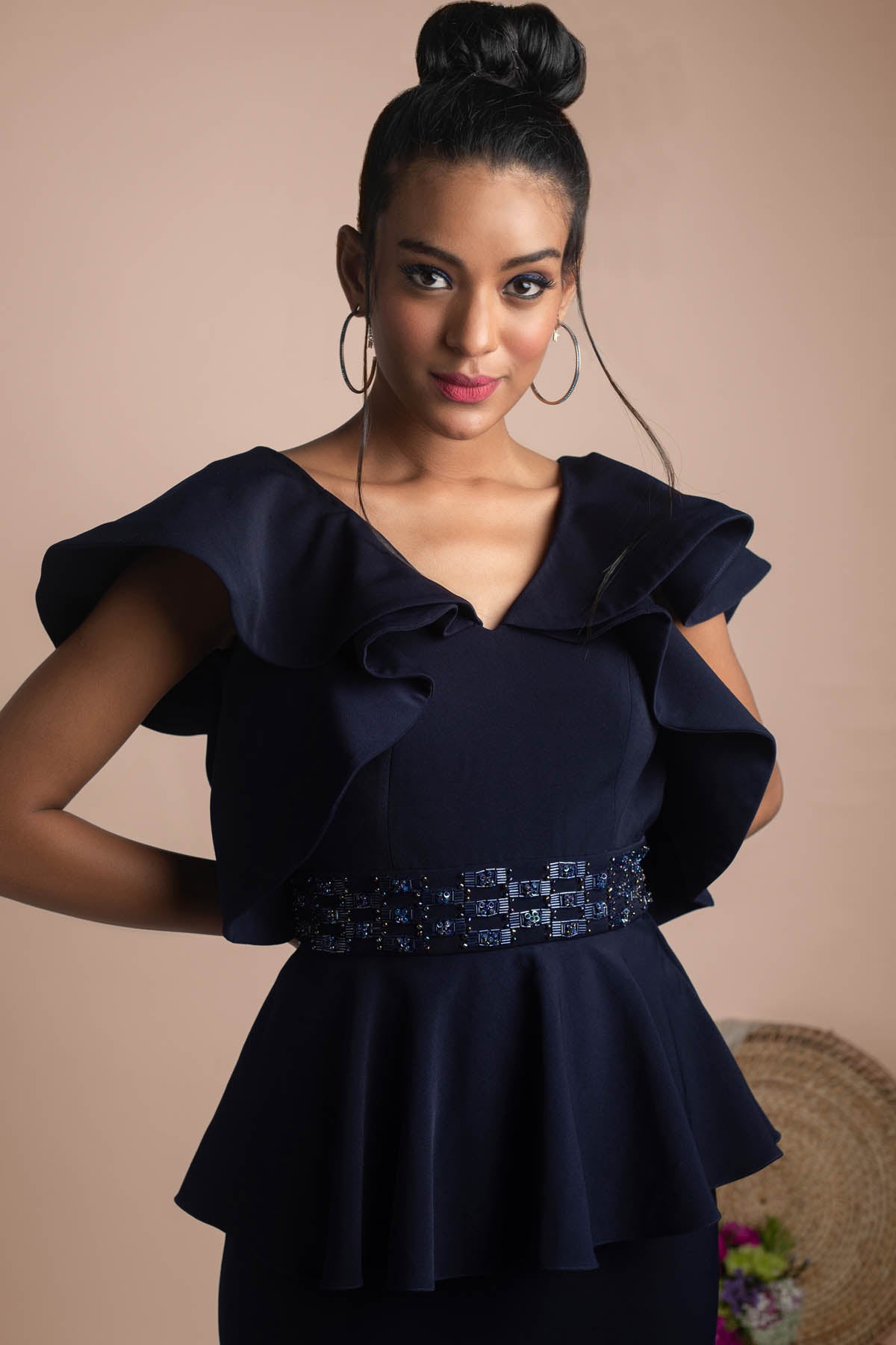 Ruffle Sleeved Gown