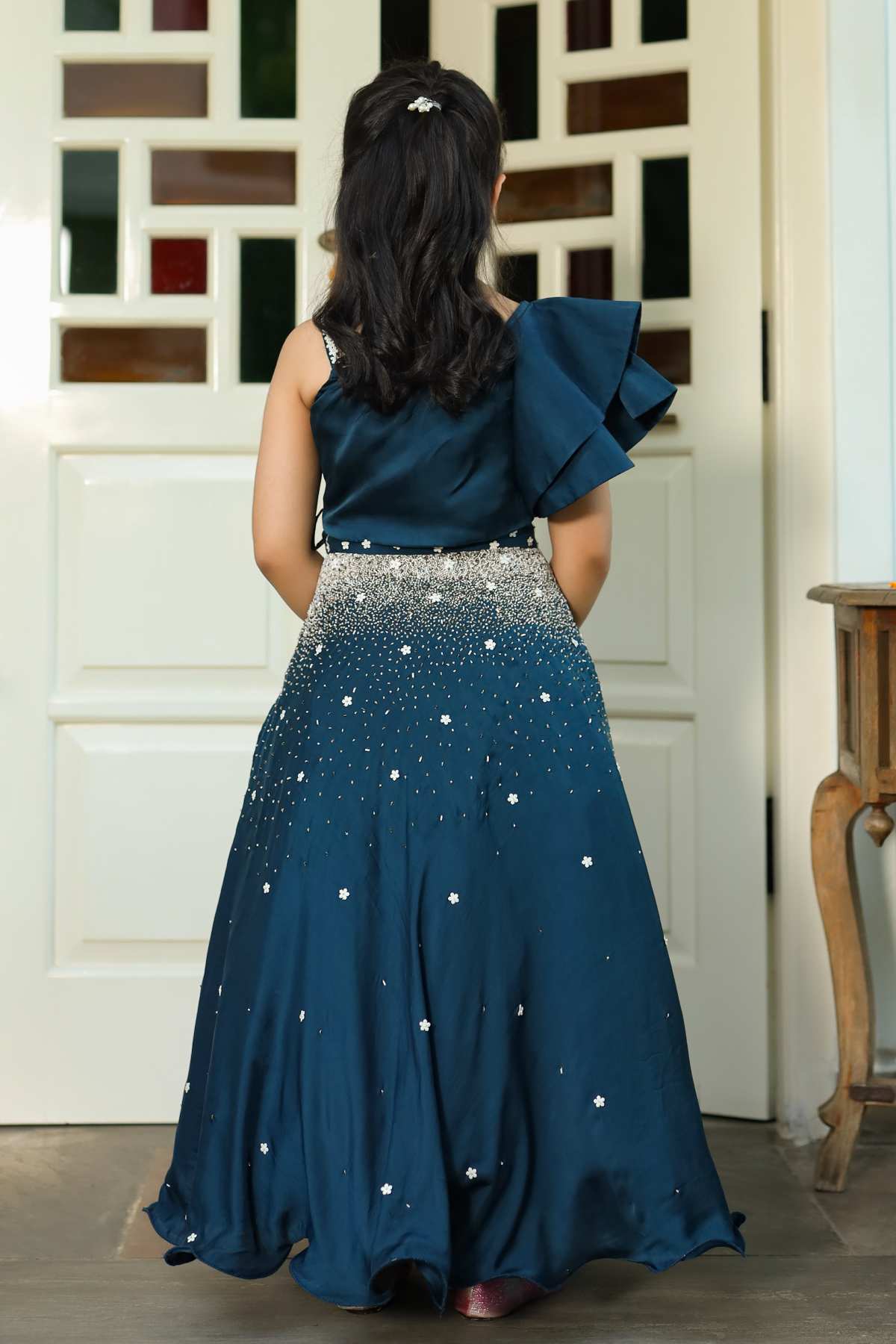 Ruffled Top & Skirt Set