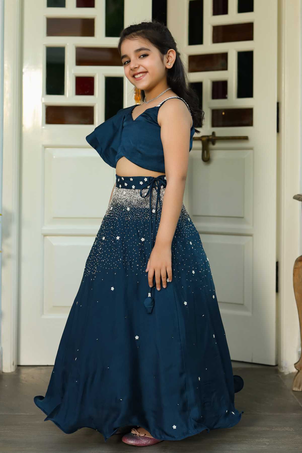 Ruffled Top & Skirt Set