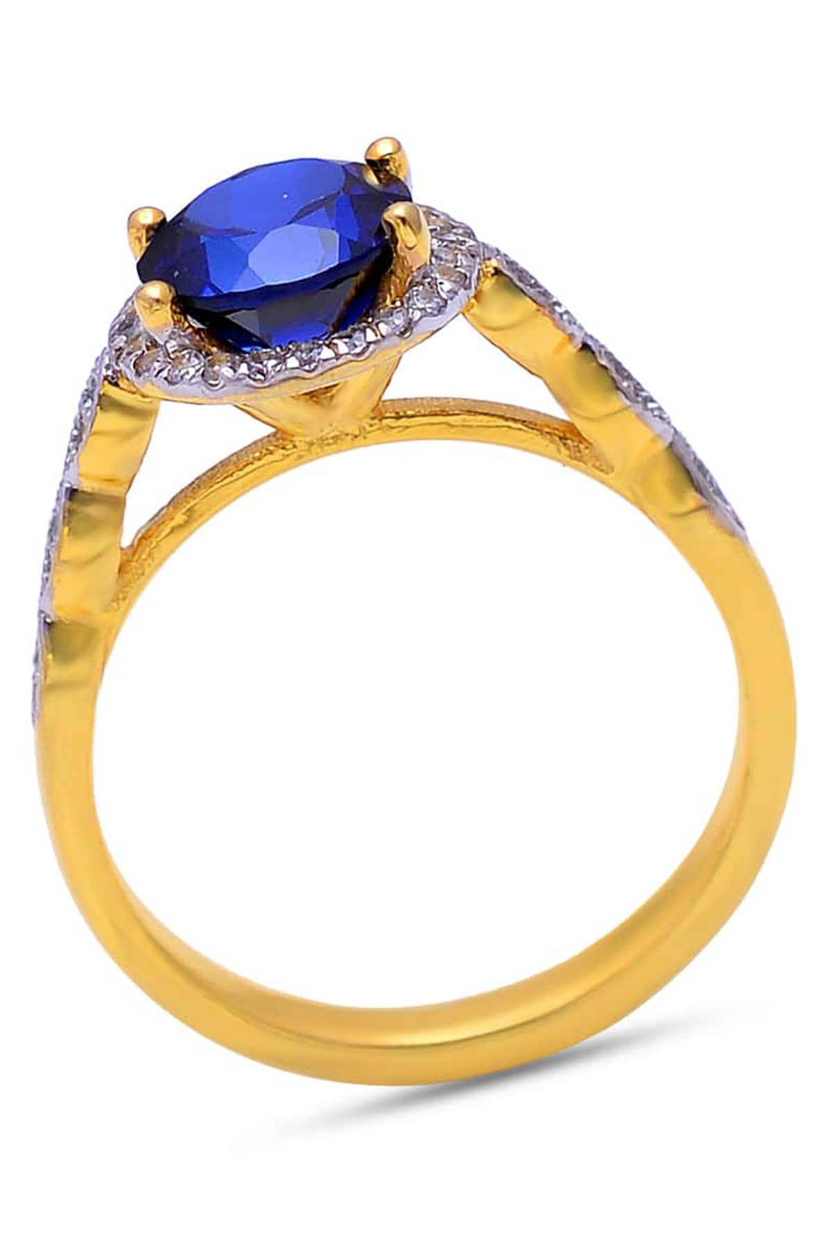 Sapphire Halo Gold Ring