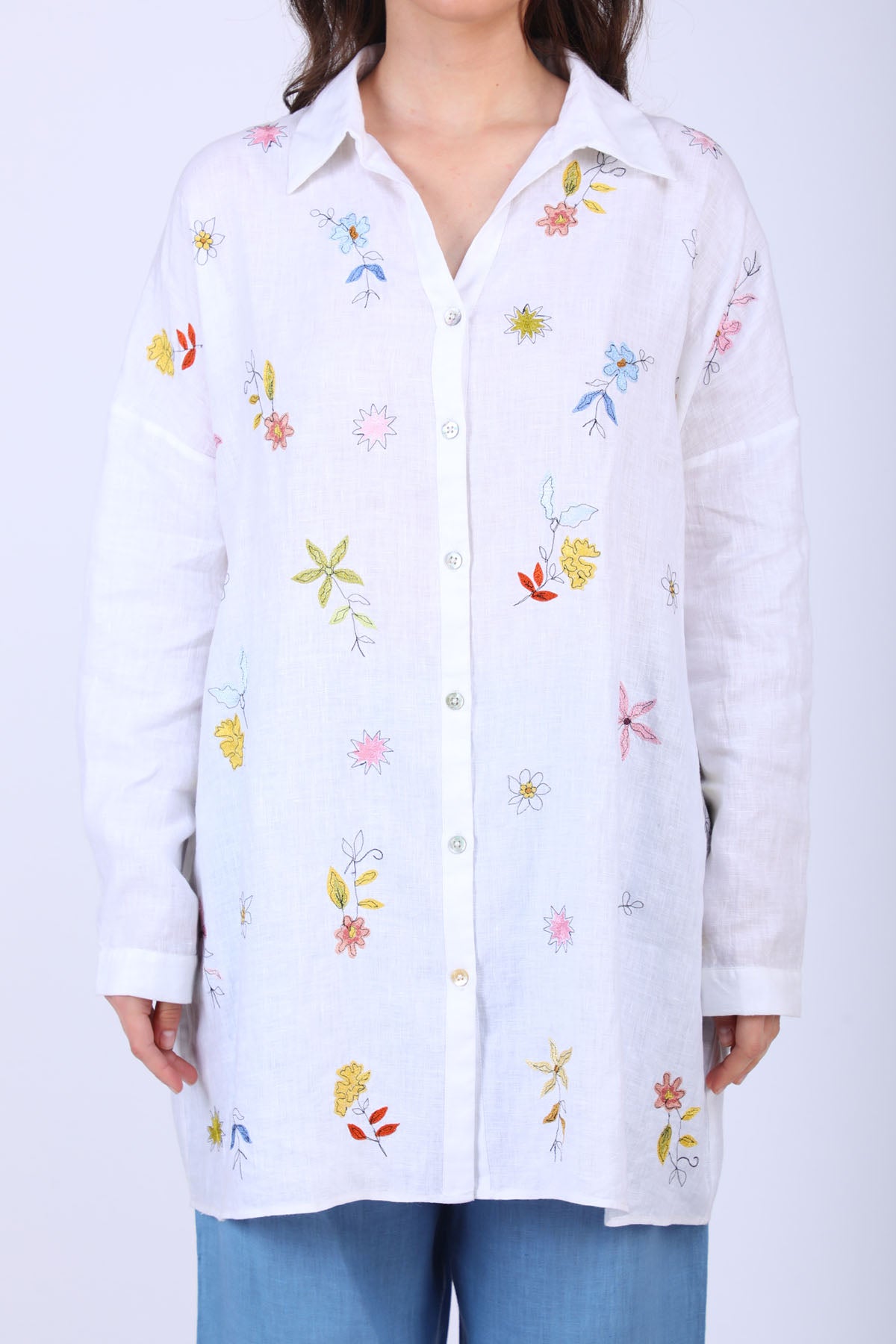 Scatter Flower Oversized Shirt