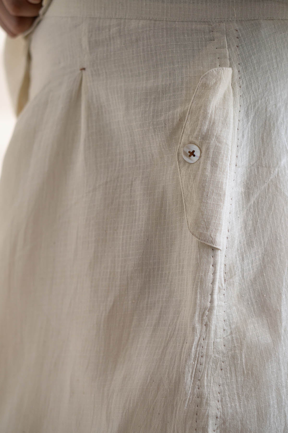 Self-Checked Flared Skirt