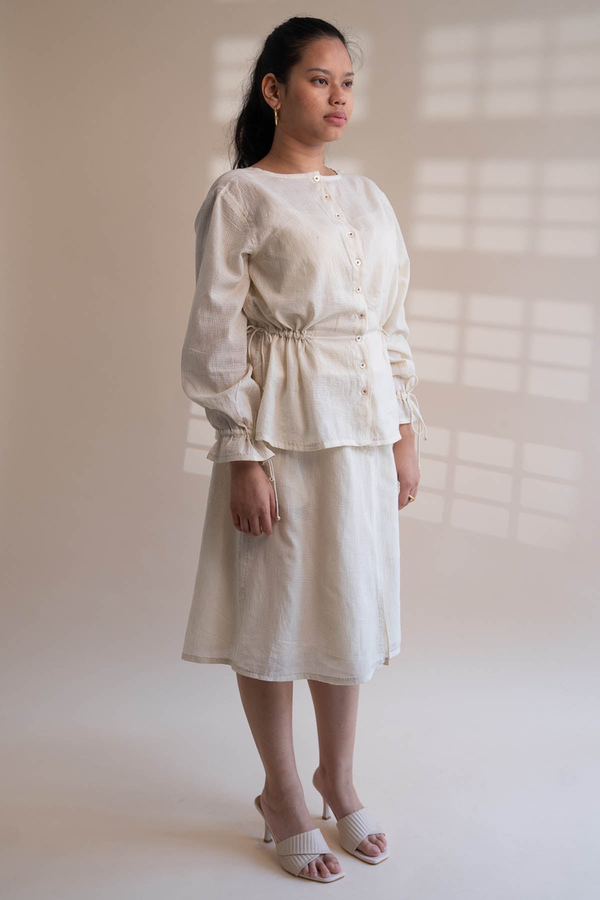 Buy Designer Self-Checked Flared Skirt By Lafaani