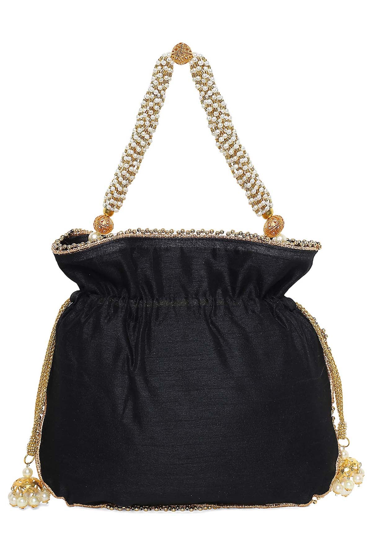 Black Sequins Embroidered Potli