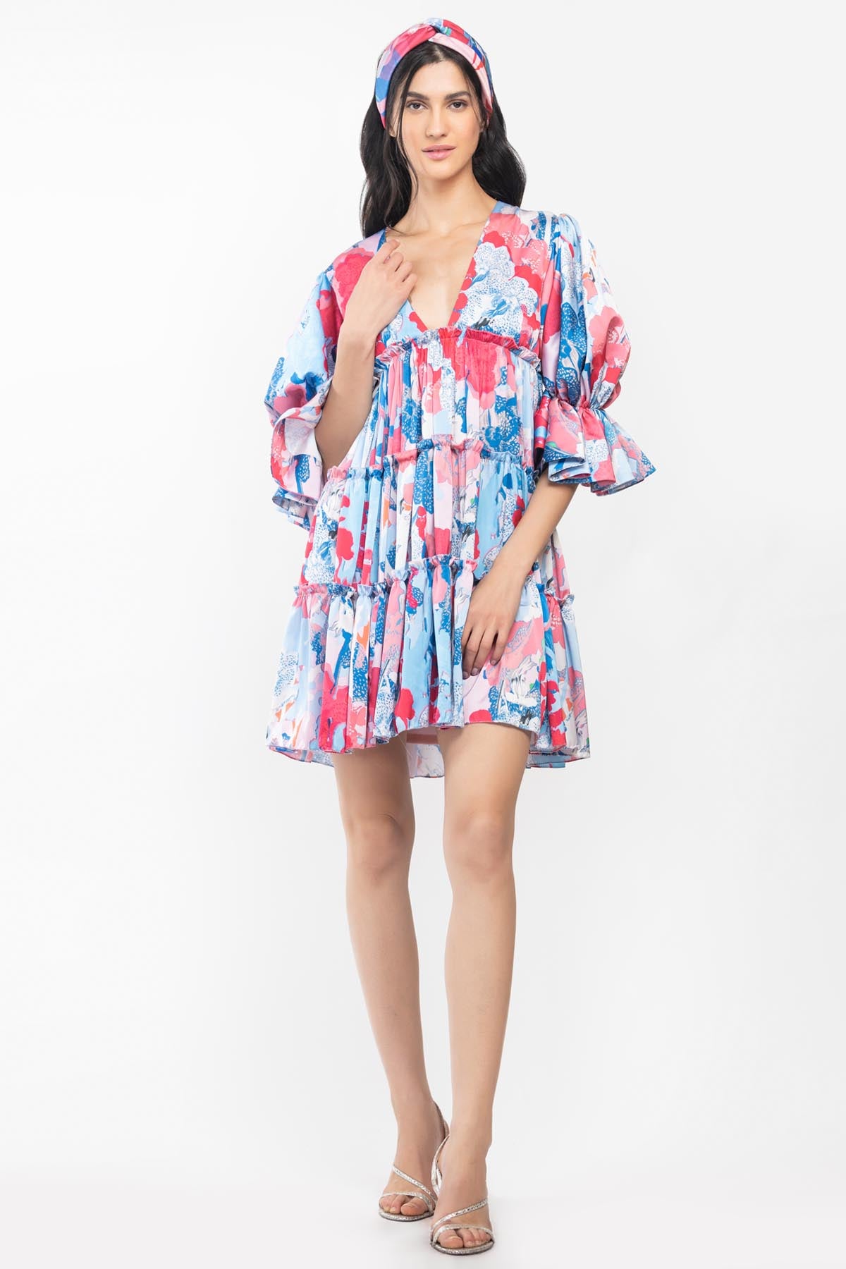 Buy Short Tiered Tropical Dress by Mandira Wirk