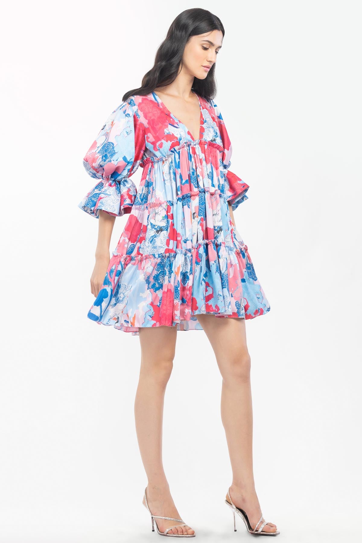 Short Tiered Tropical Dress