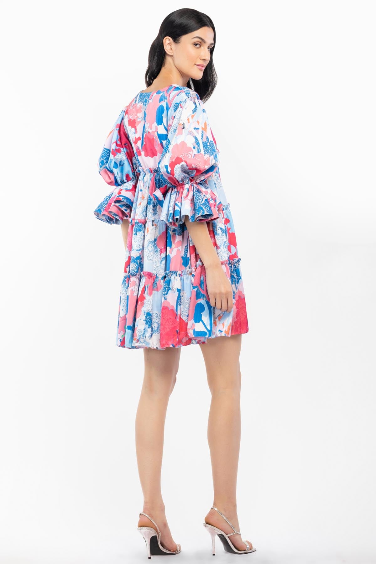 Short Tiered Tropical Dress