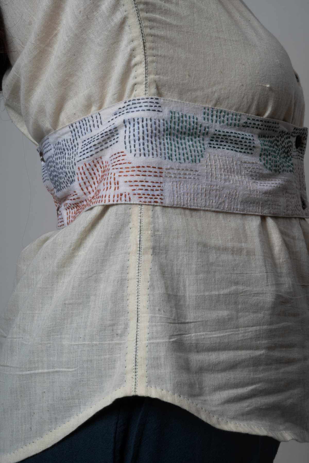 Side Belted Cotton Shirt