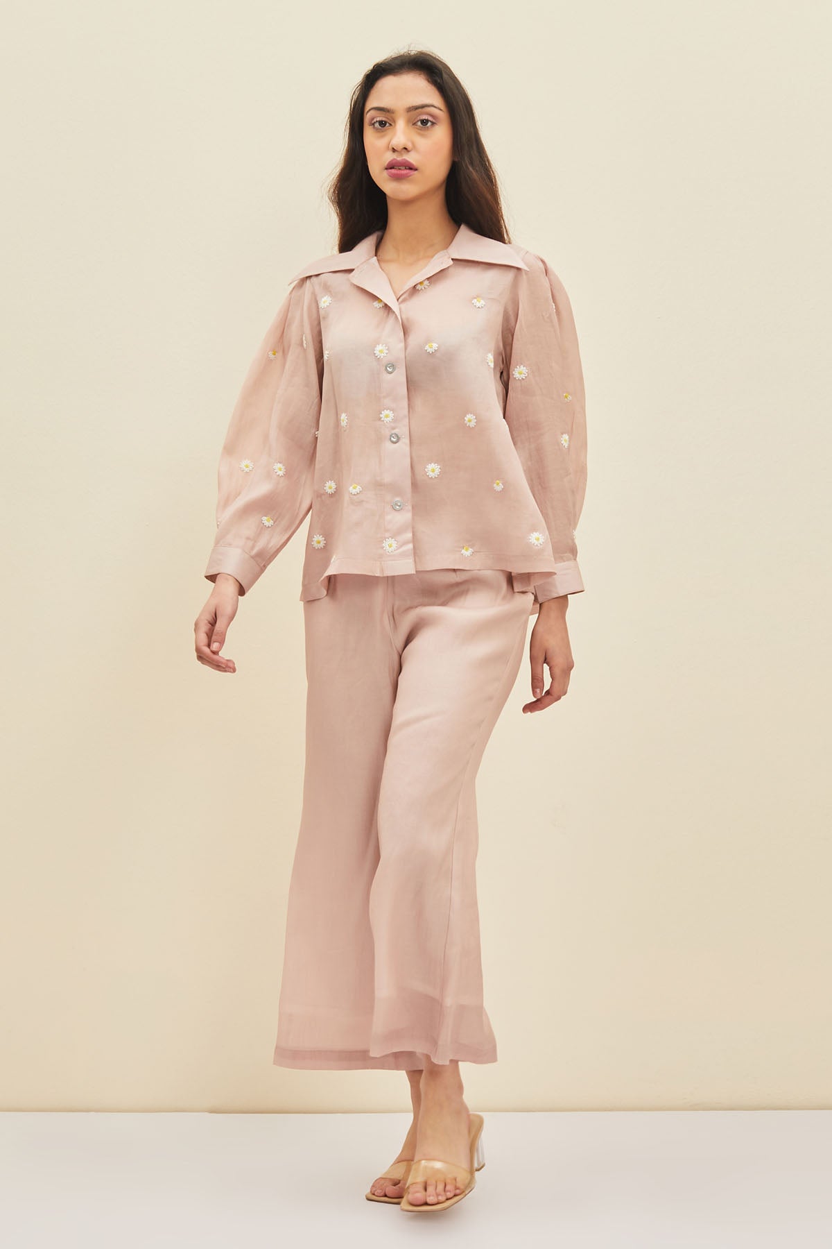 Violet Side Seam Flared Pants