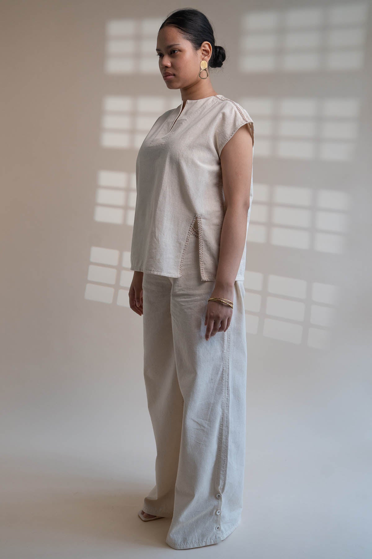 Side Slit Cotton Pants