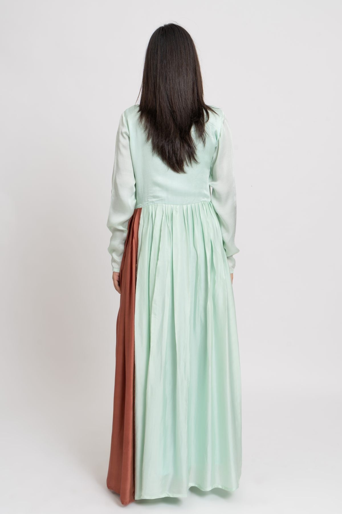 Silk Color Block Angrakha