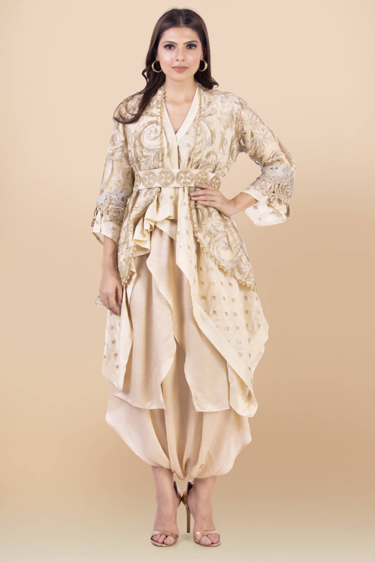 Buy Silk Cutwork Jacket Set for Women Online