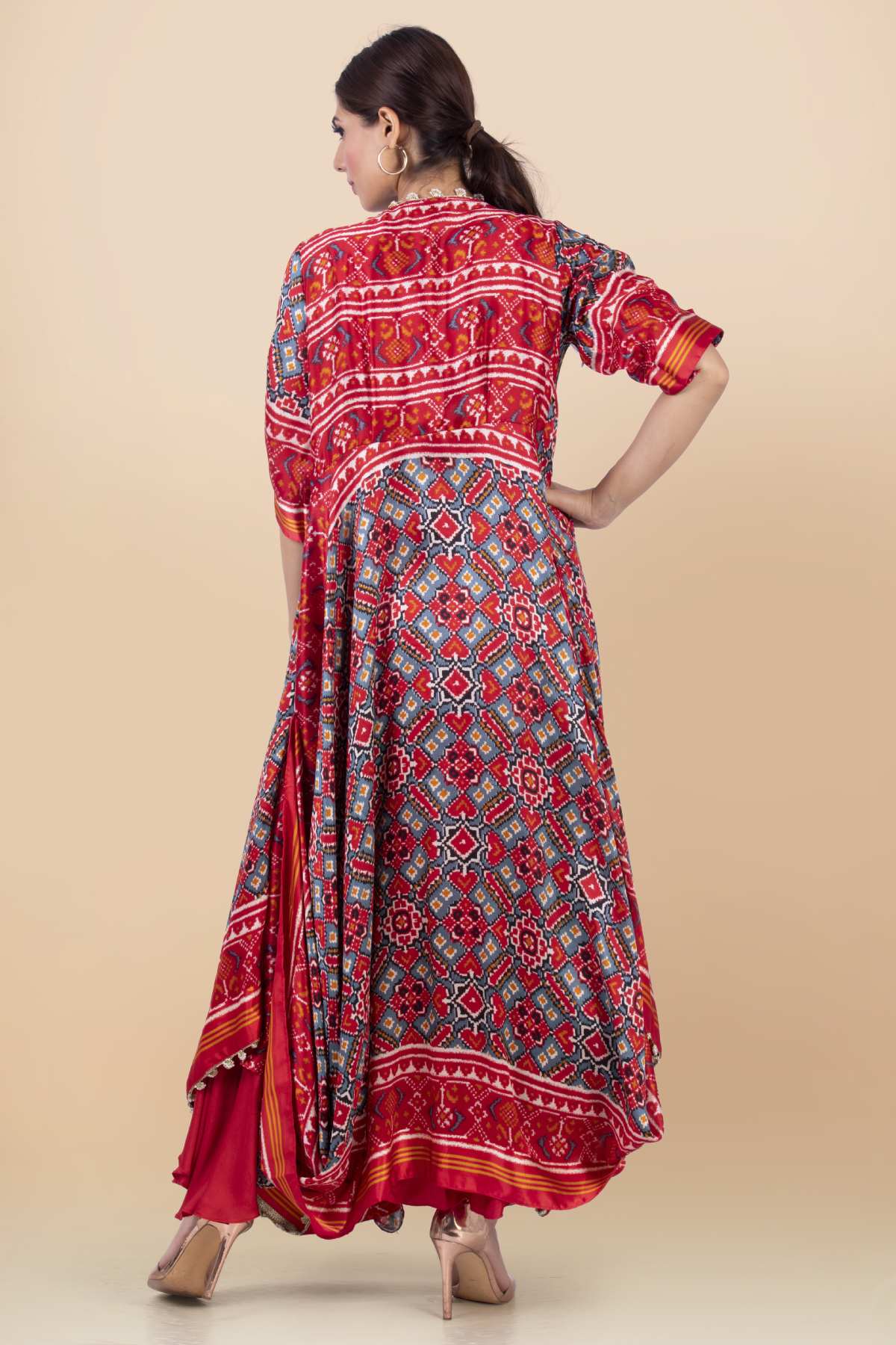 Grey Draped Dress & Long Jacket