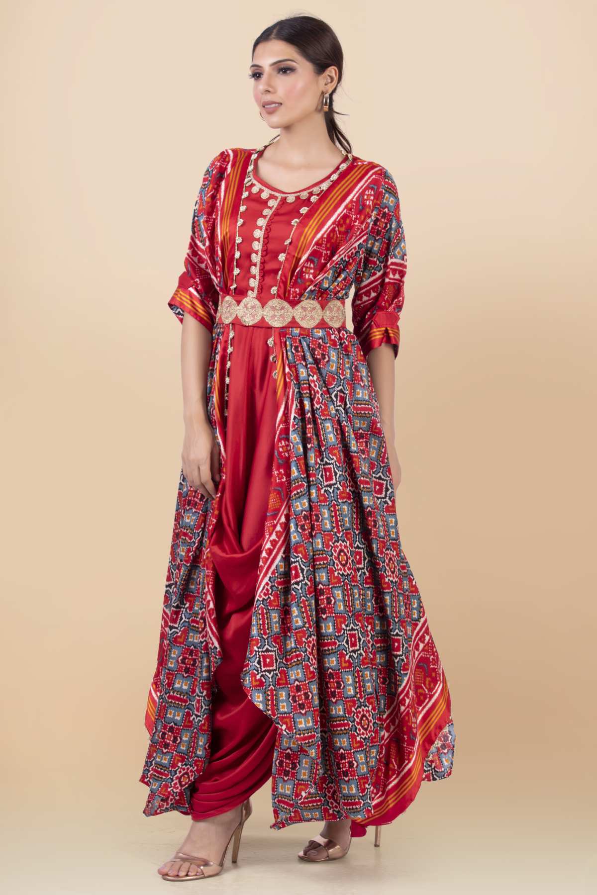 Grey Draped Dress & Long Jacket