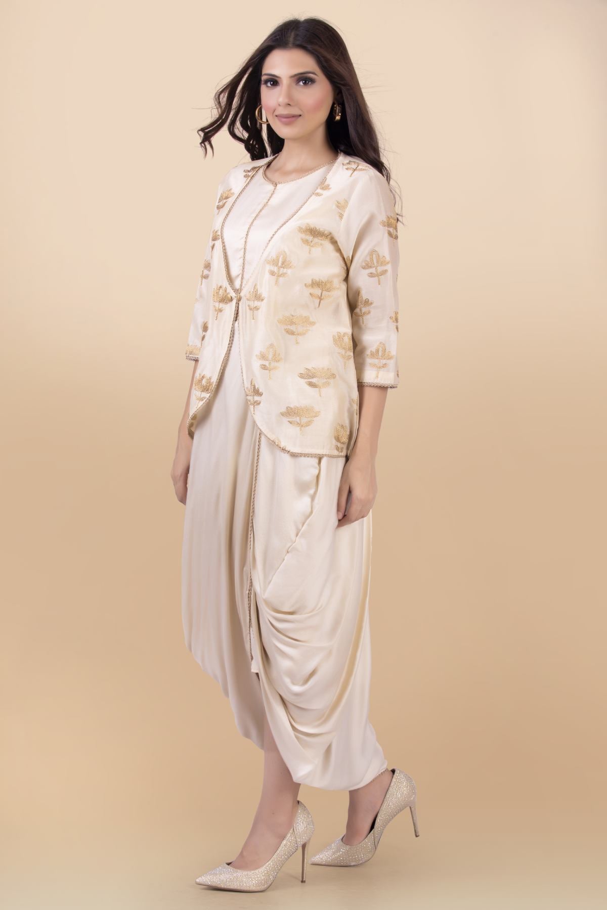 Silk Jacket Dress Set