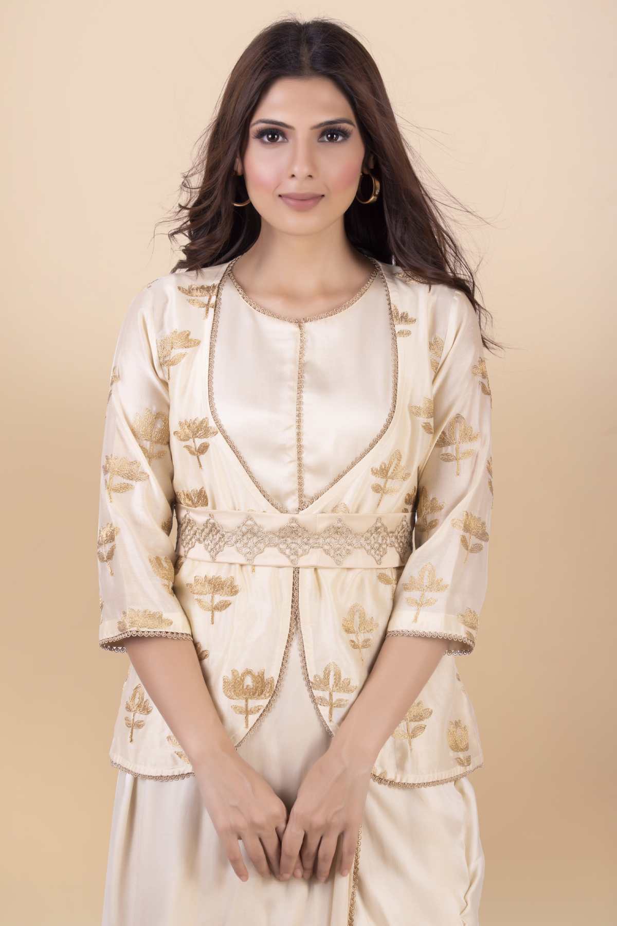 Silk Jacket Dress Set