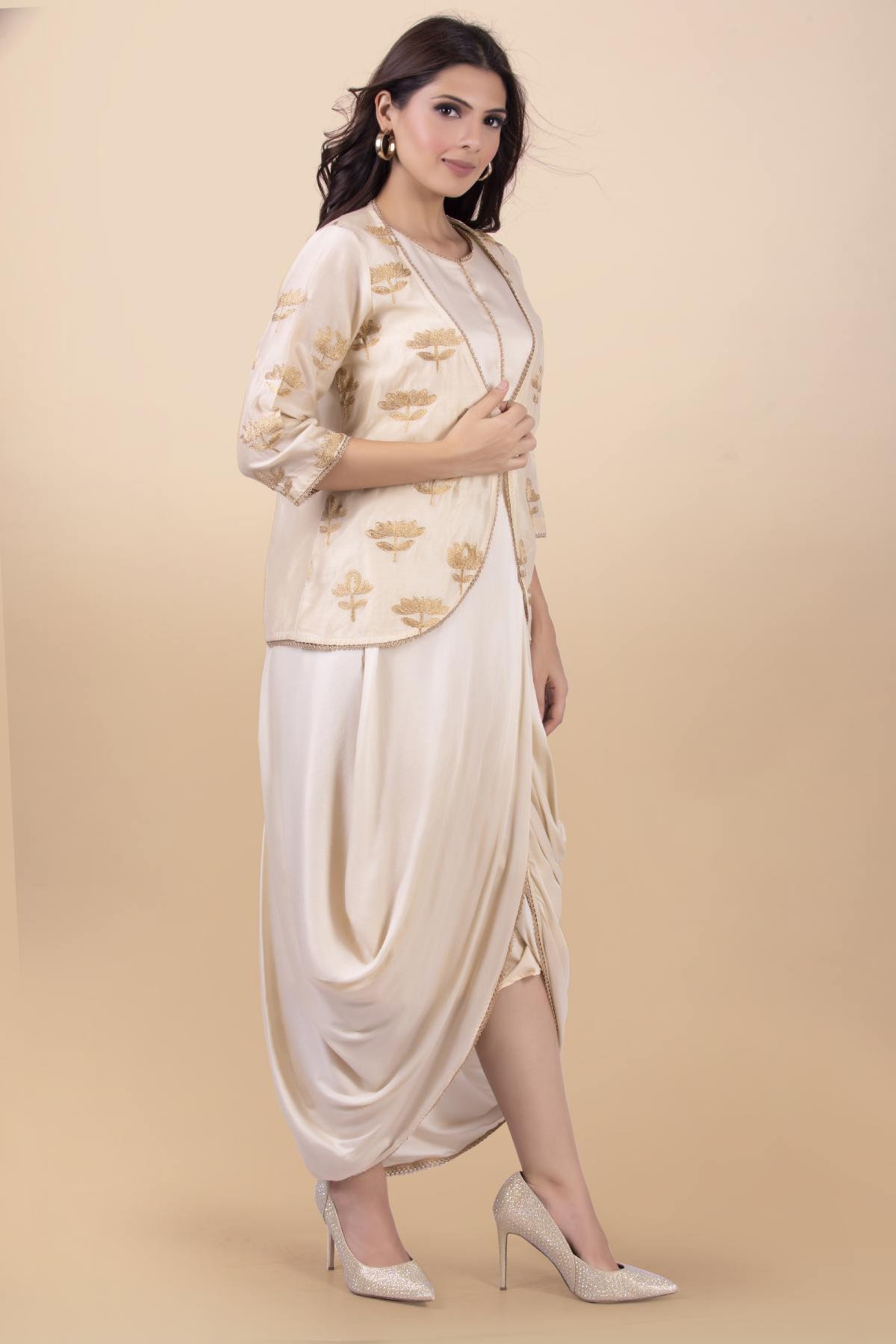 Silk Jacket Dress Set