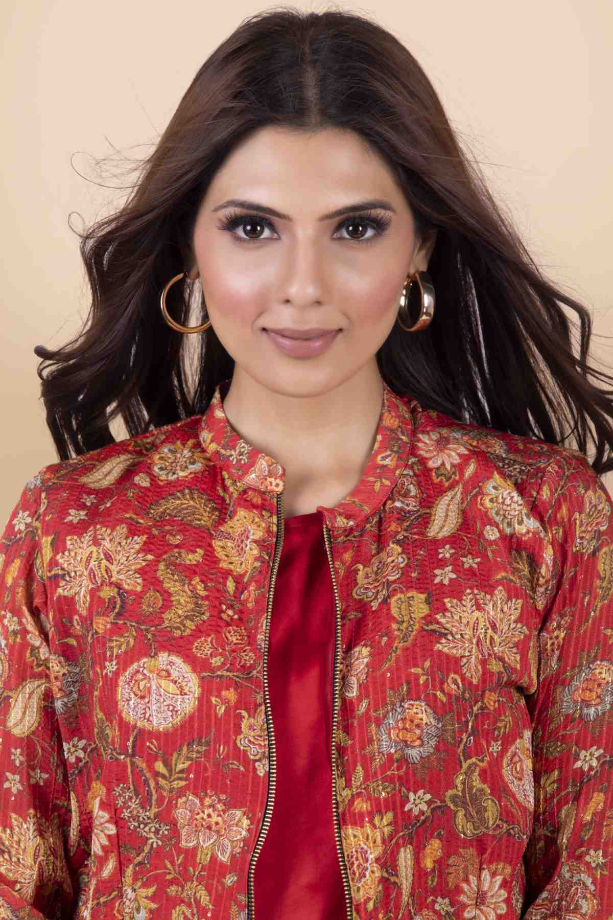 Silk Voile Print Dress Set