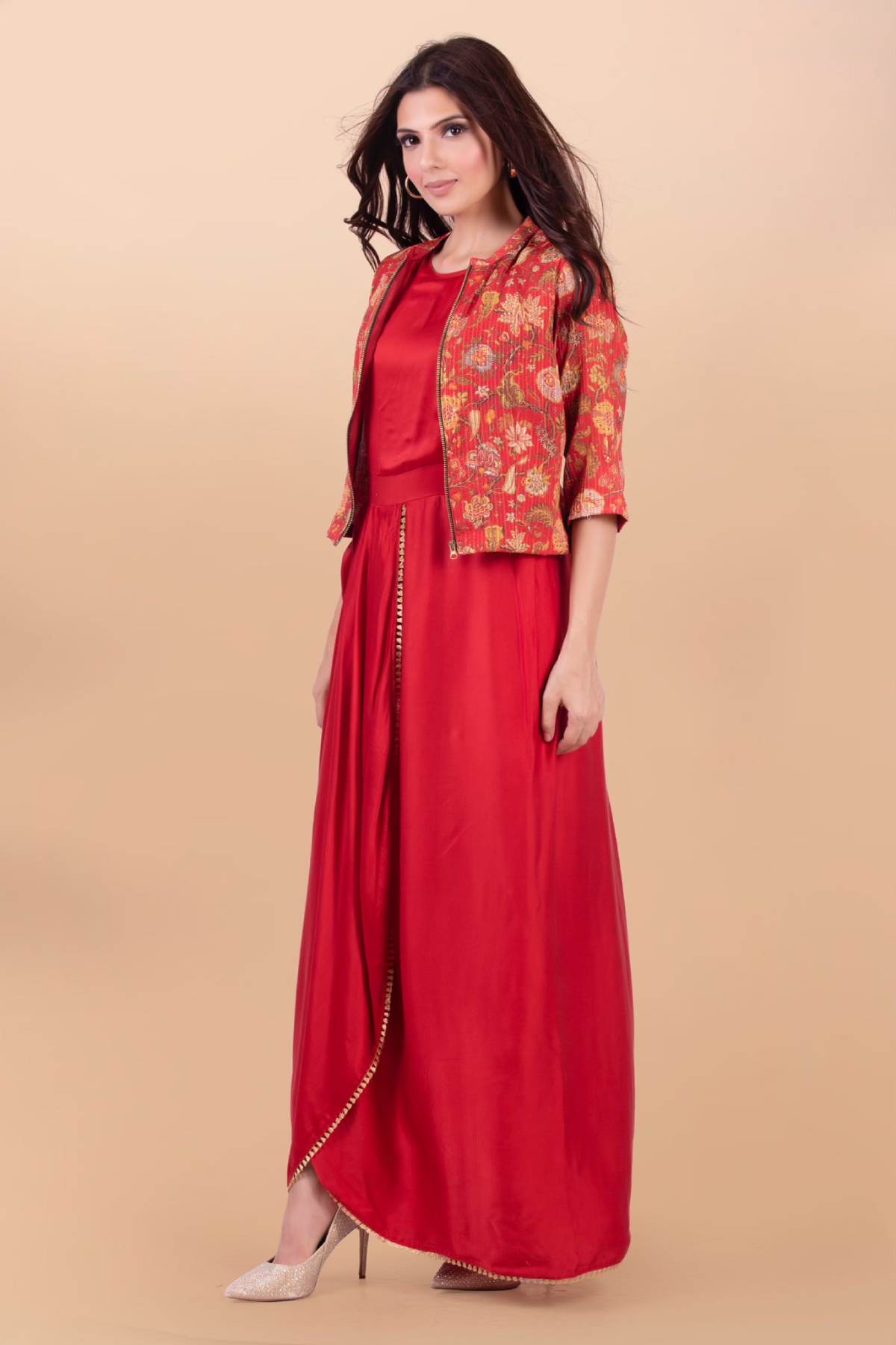 Silk Voile Print Dress Set