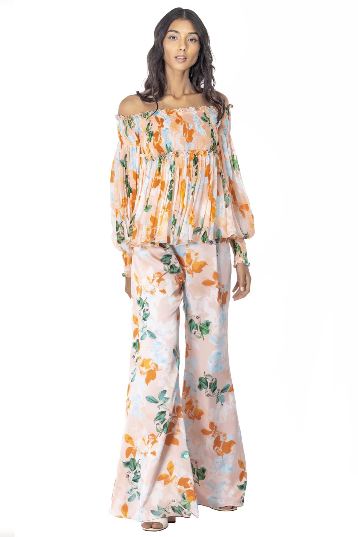 Buy Smocked Top & Pant Set by Mandira Wirk