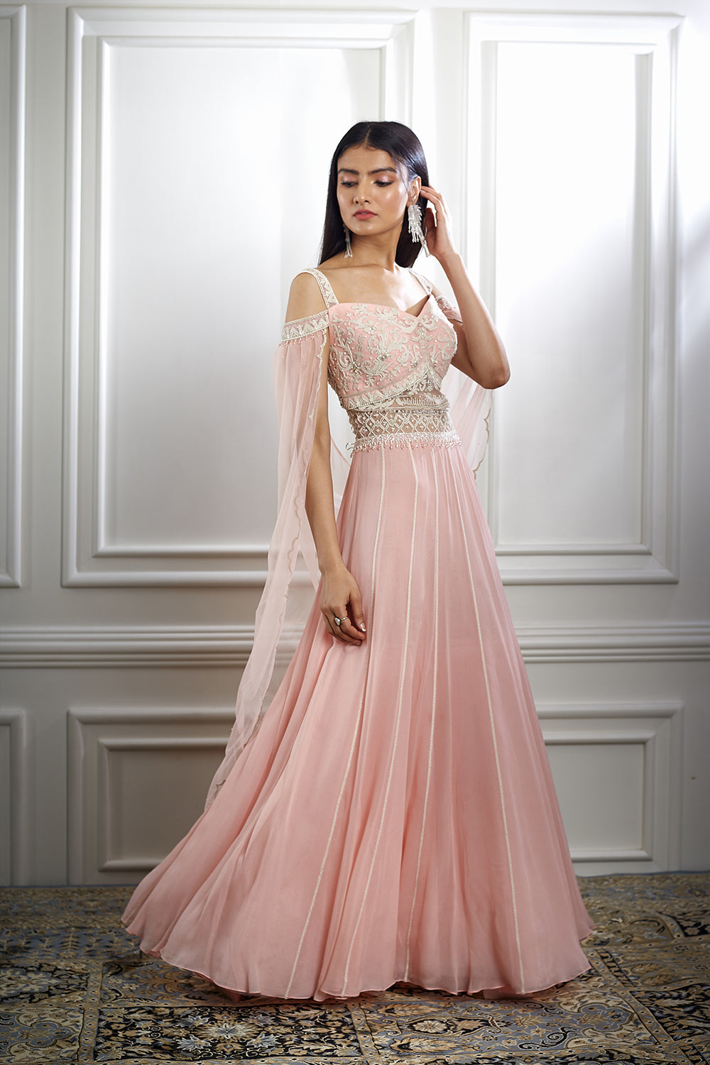 Embroidered Cape Anarkali