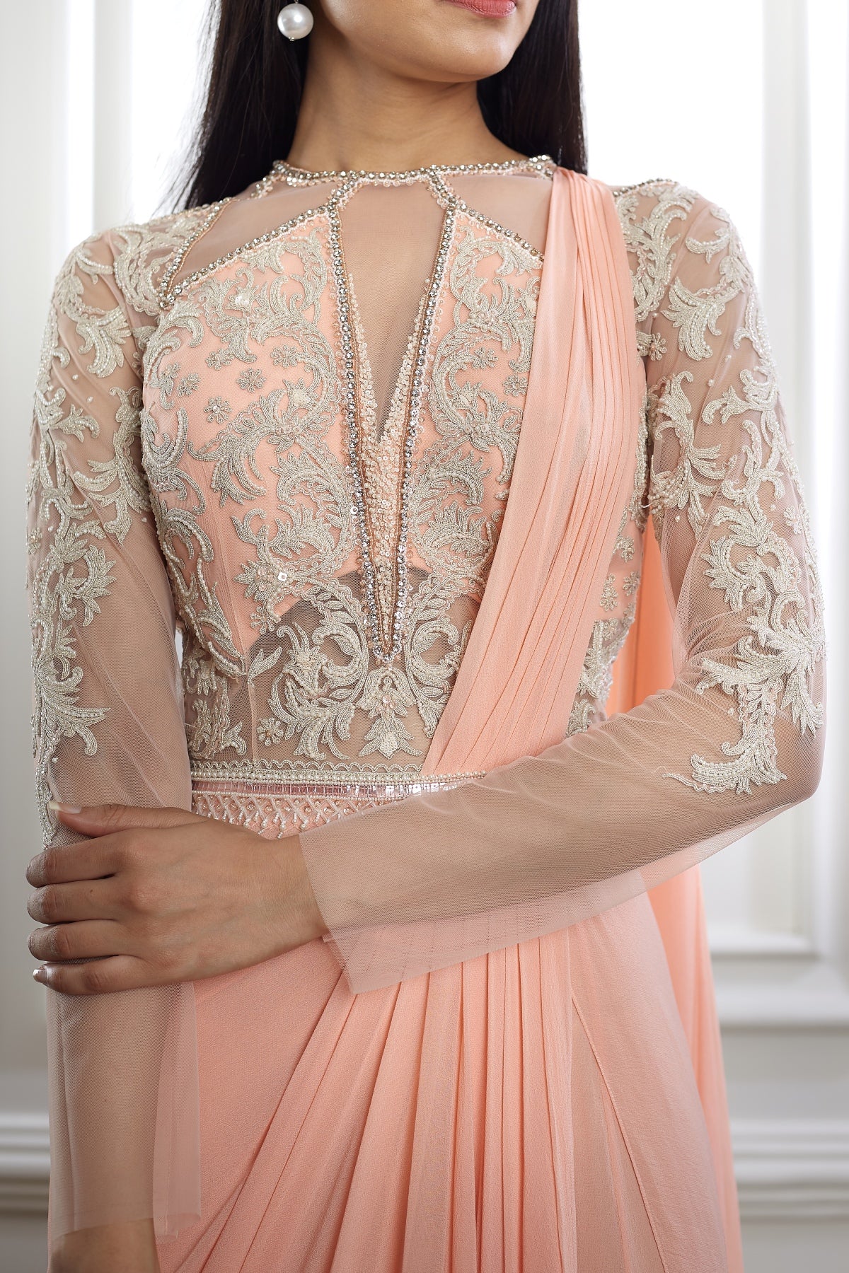 Embroidery Drape Saree