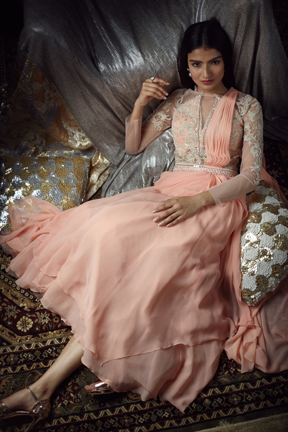 Embroidery Drape Saree