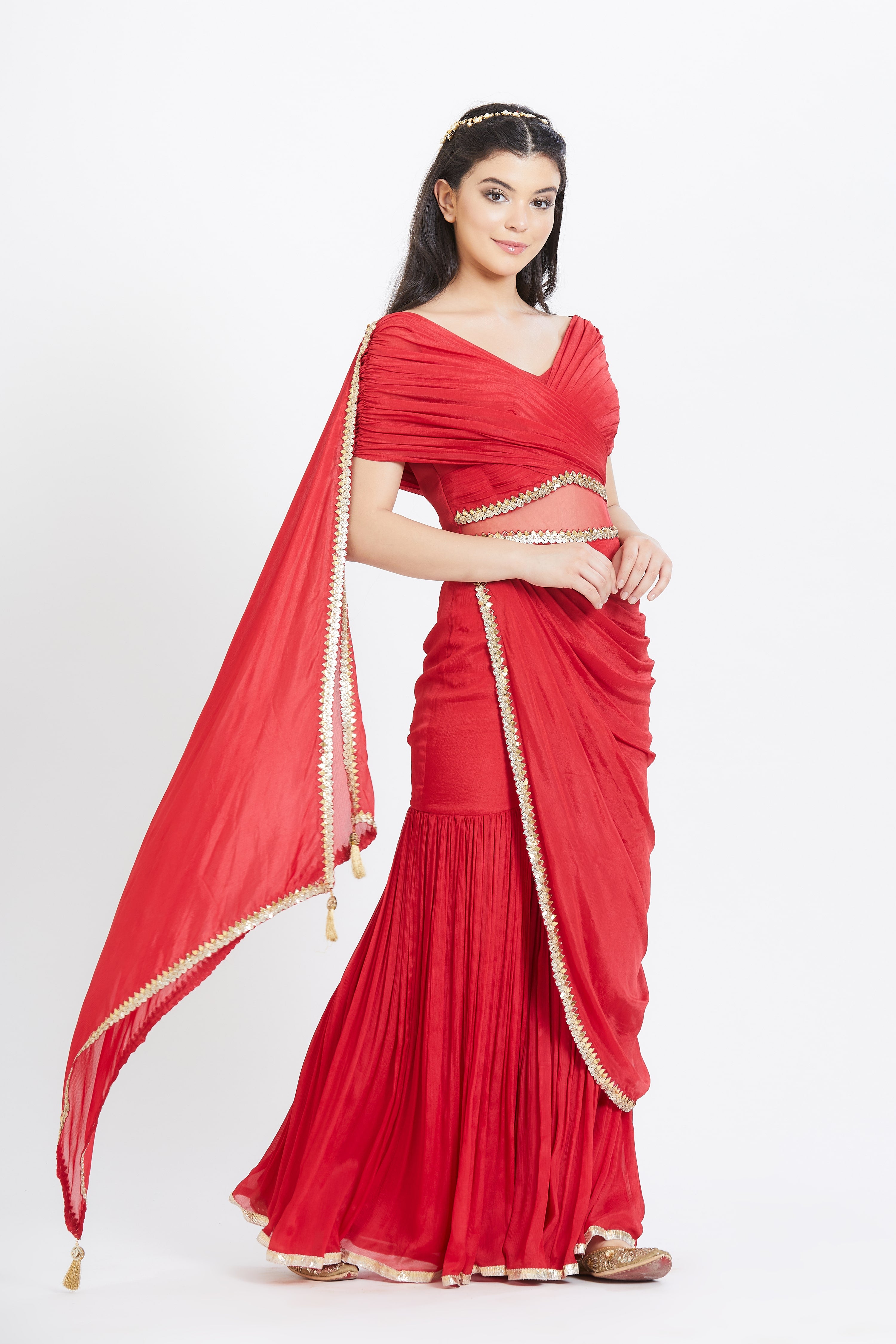 Gota Draped Saree