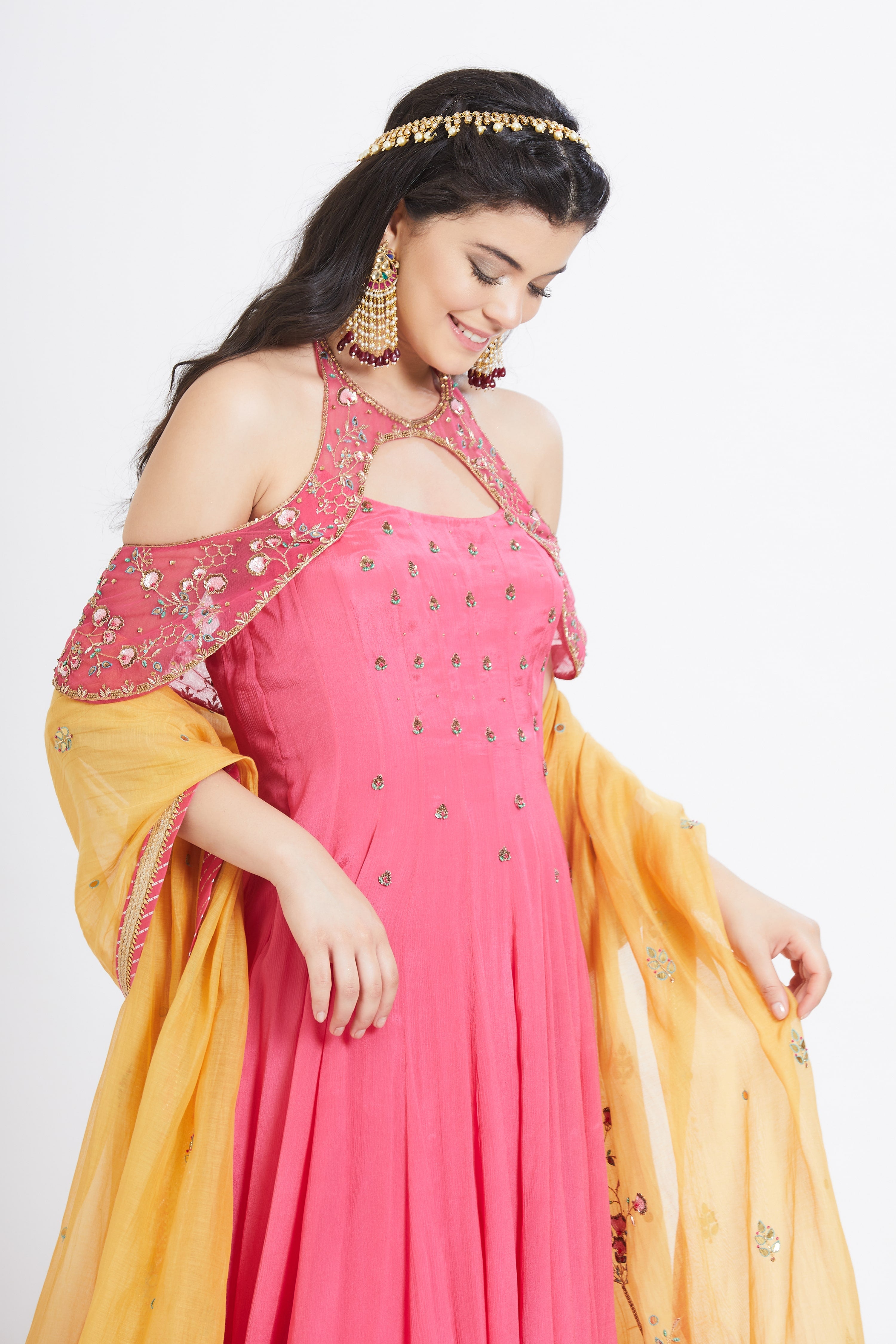 Cape Style Anarkali Set