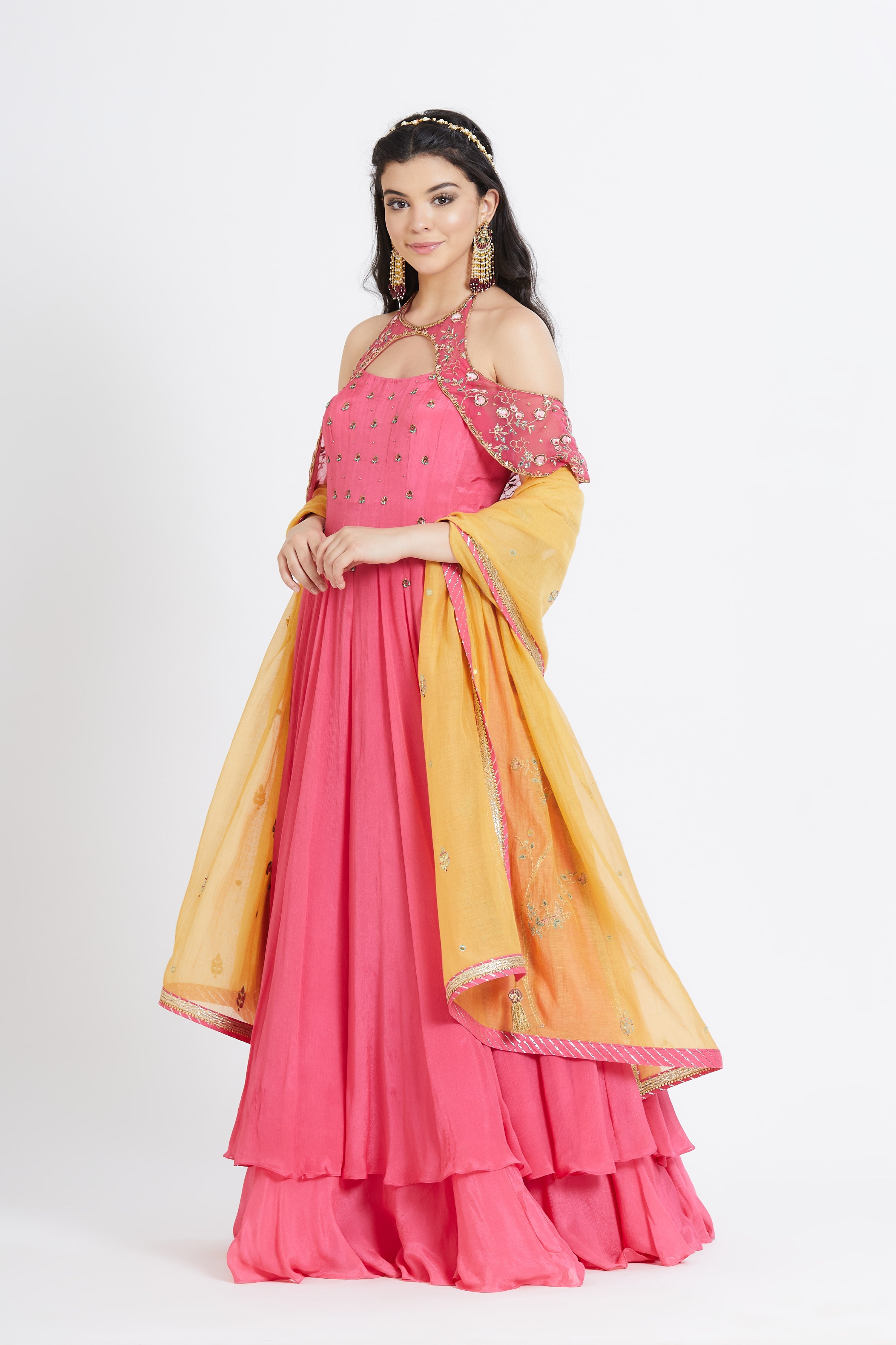 Cape Style Anarkali Set