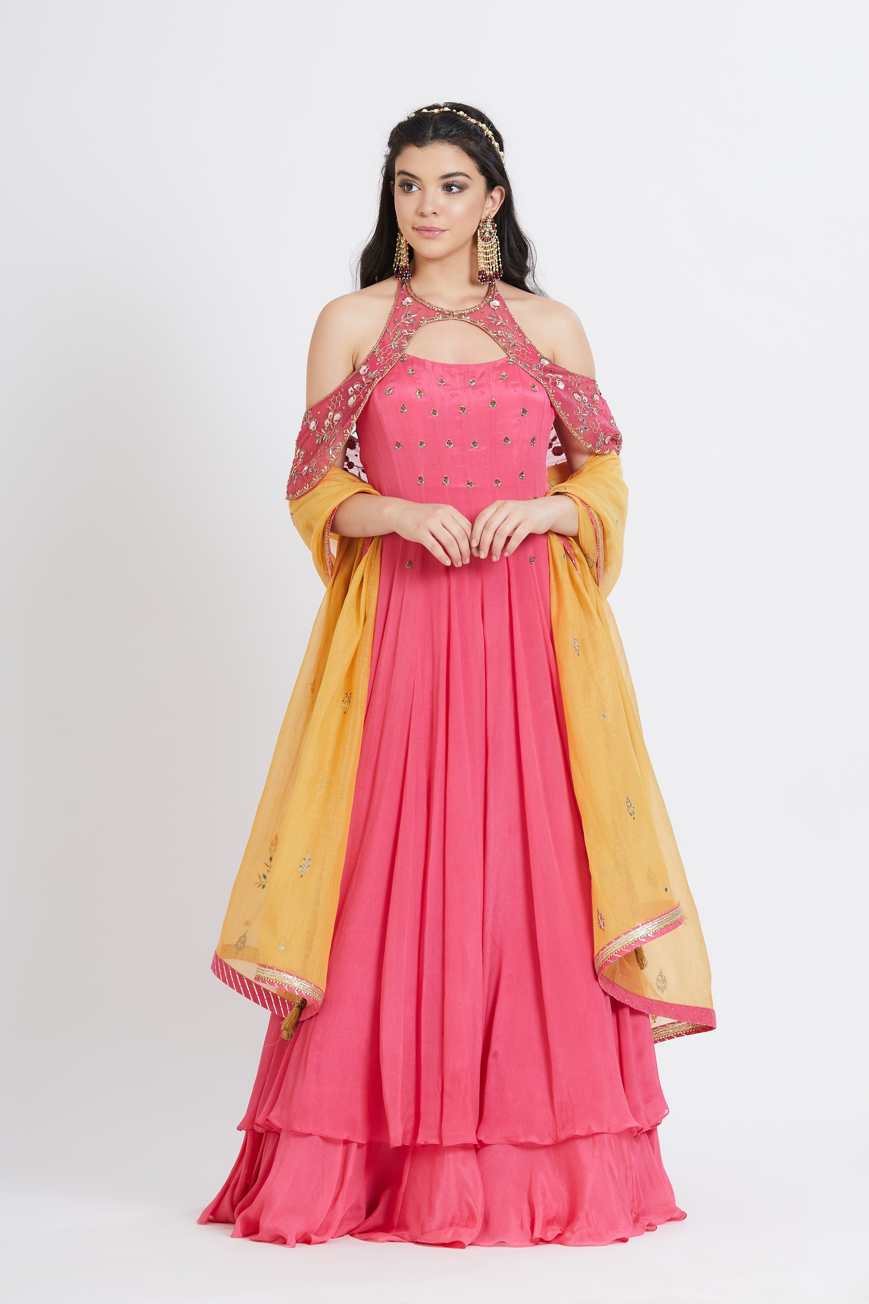 Cape Style Anarkali Set