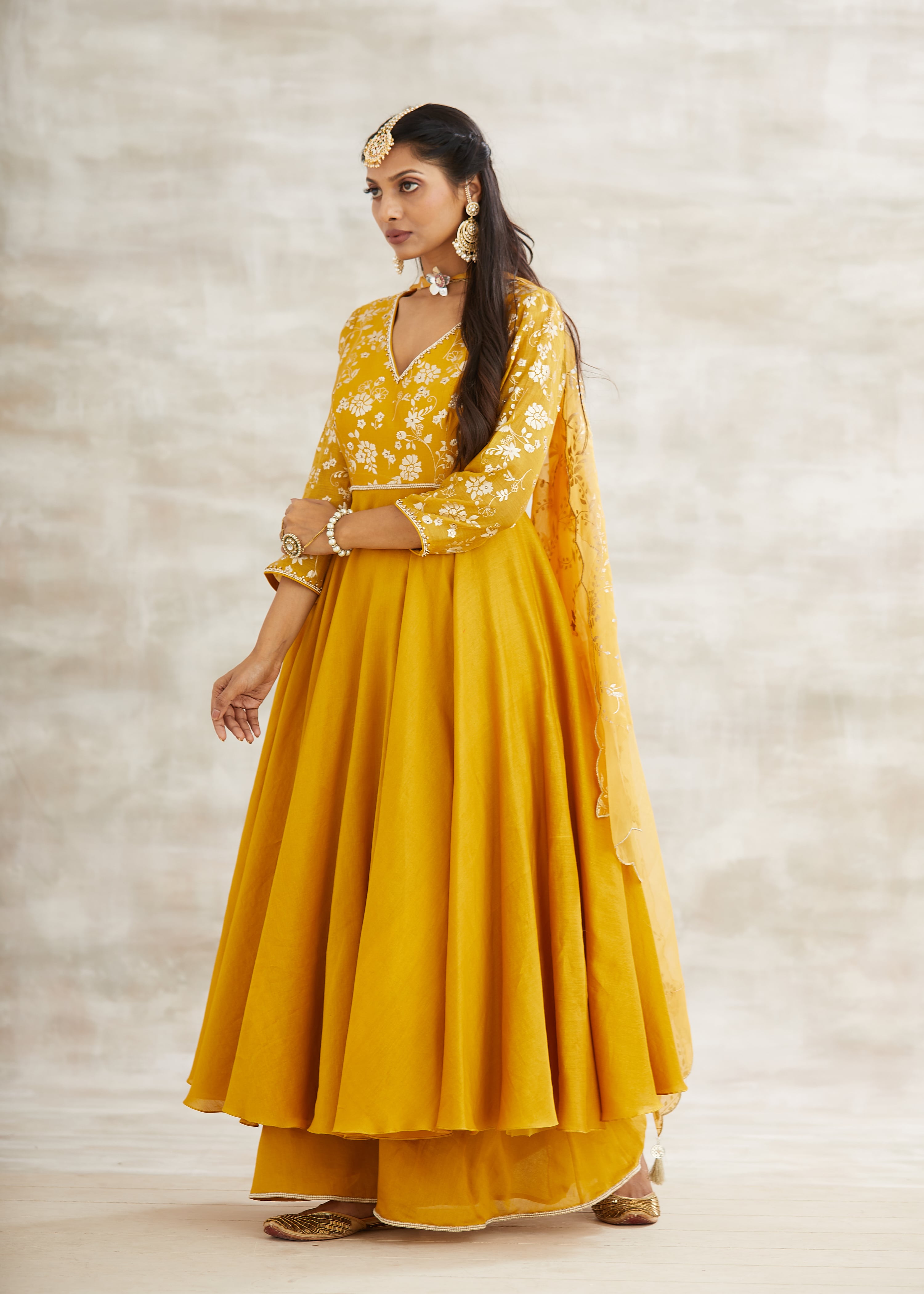 Mustard Foil Print Kalidar Set
