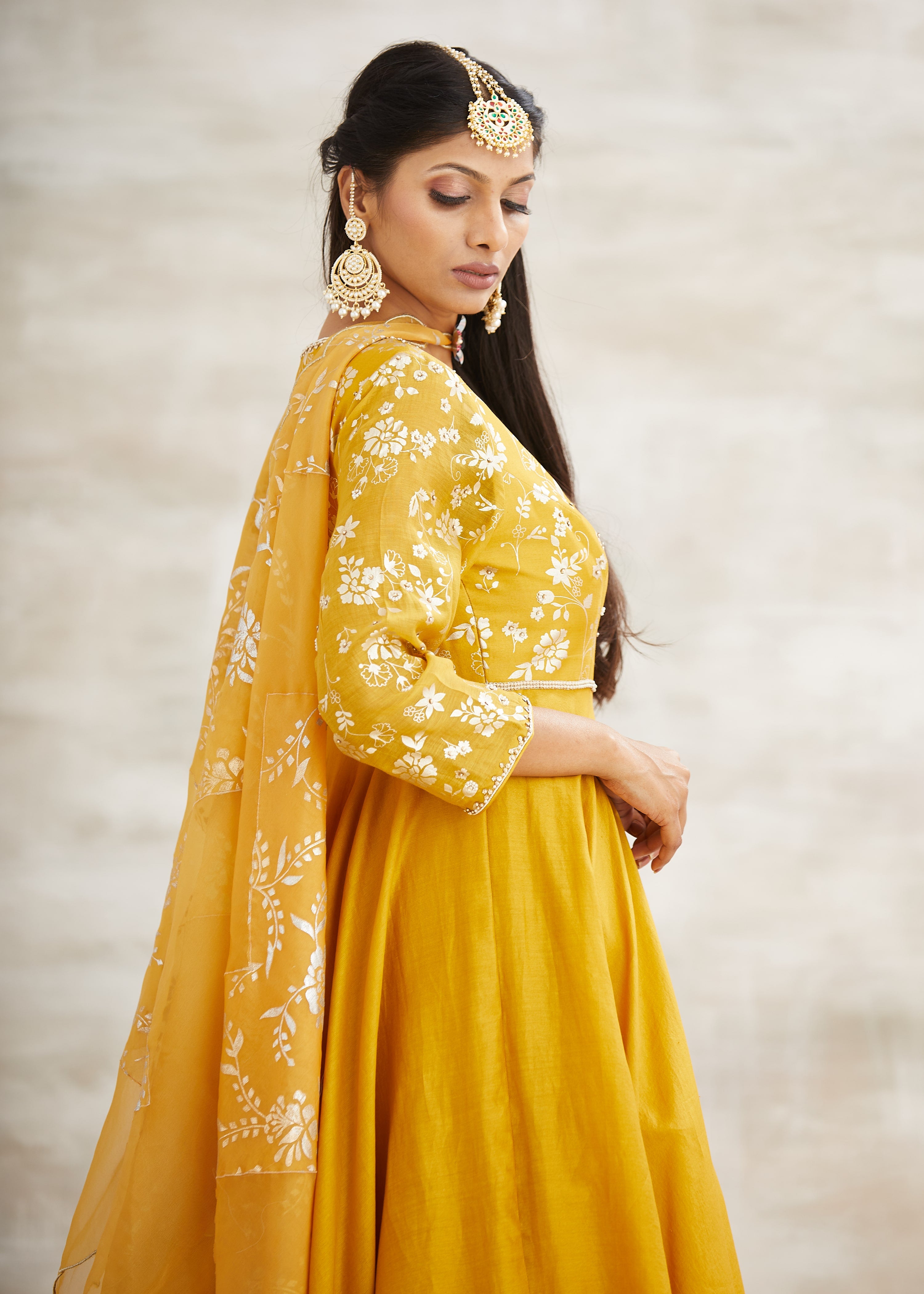Mustard Foil Print Kalidar Set