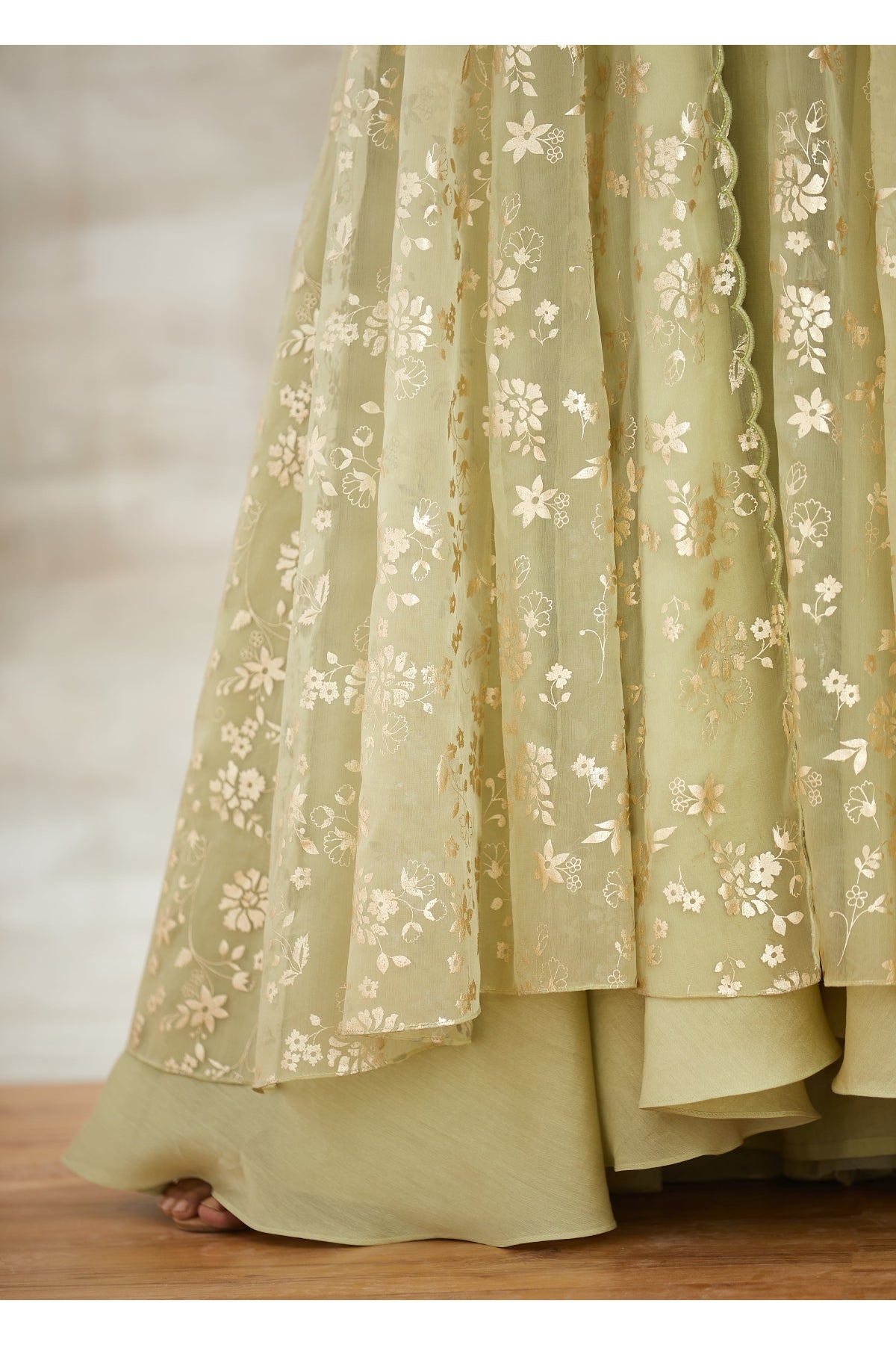 Foil Print Jacket Gown