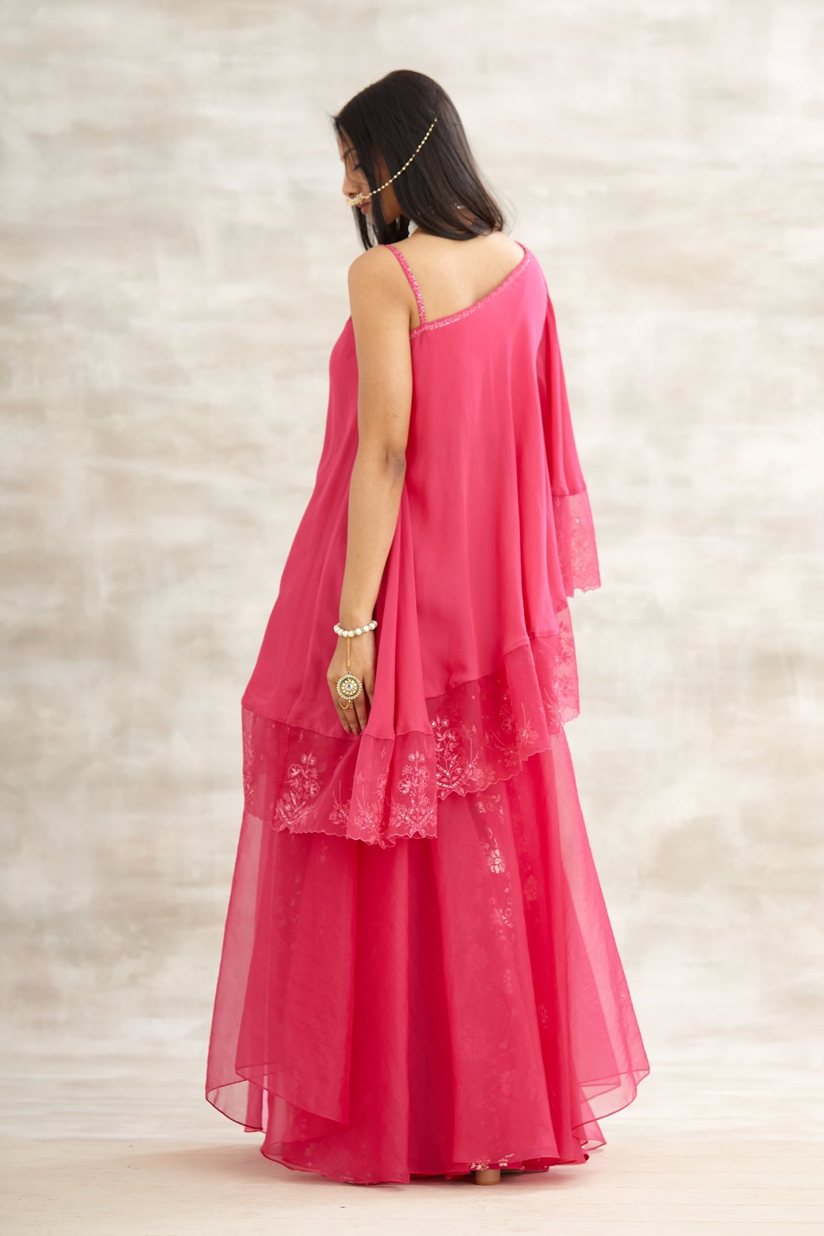 One Shoulder Layered Tunic Set