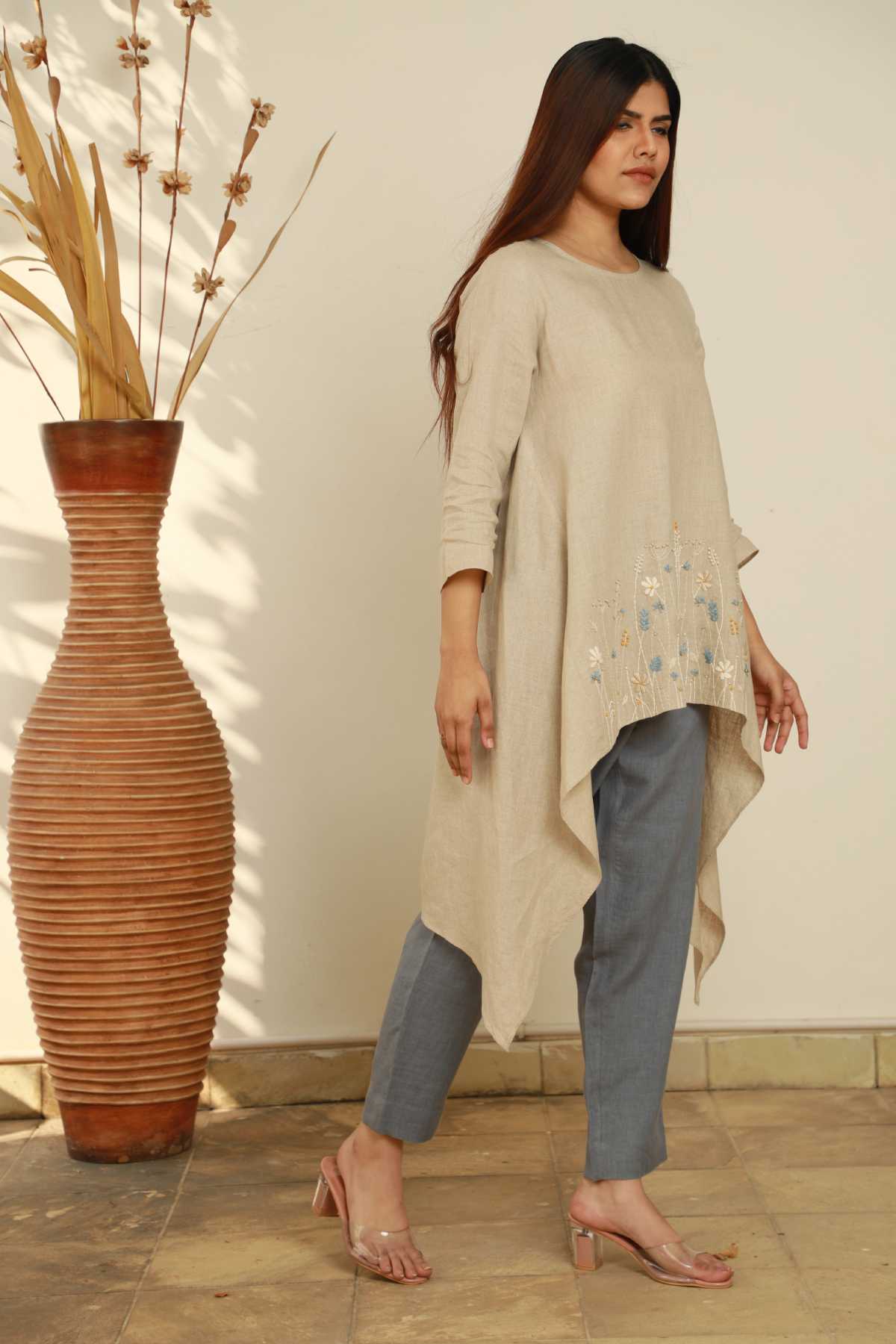 High Low Floral Tunic