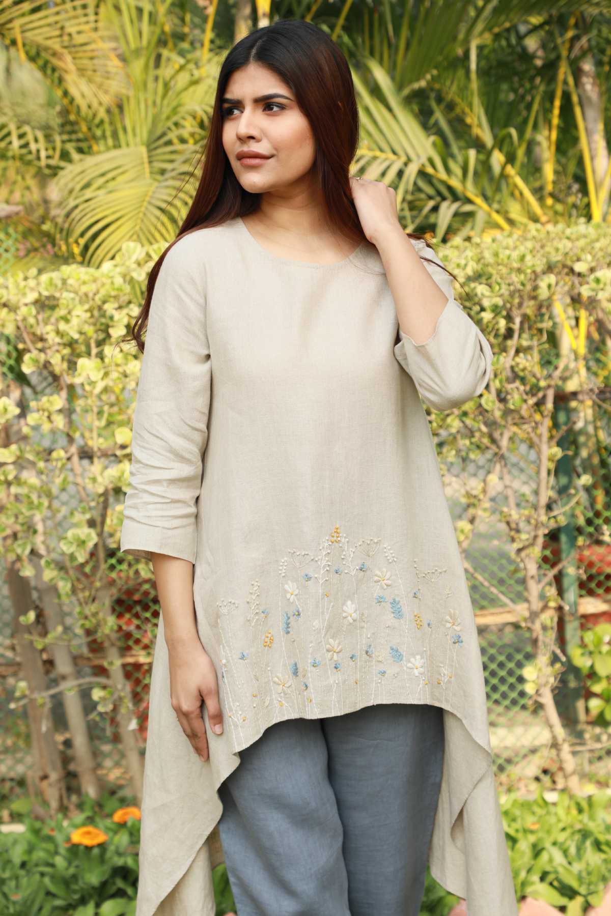 High Low Floral Tunic