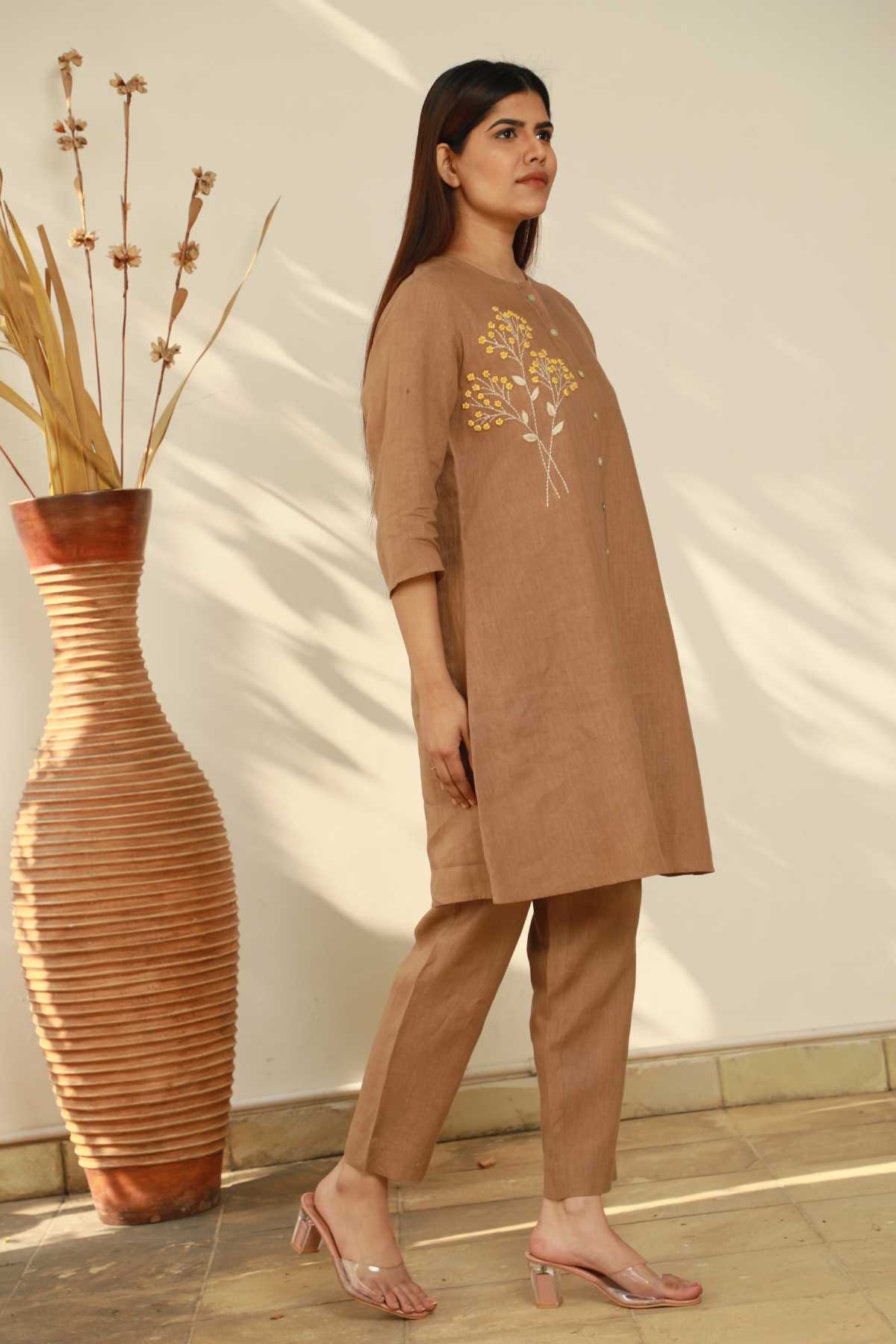 Floral Embroidered Linen Tunic