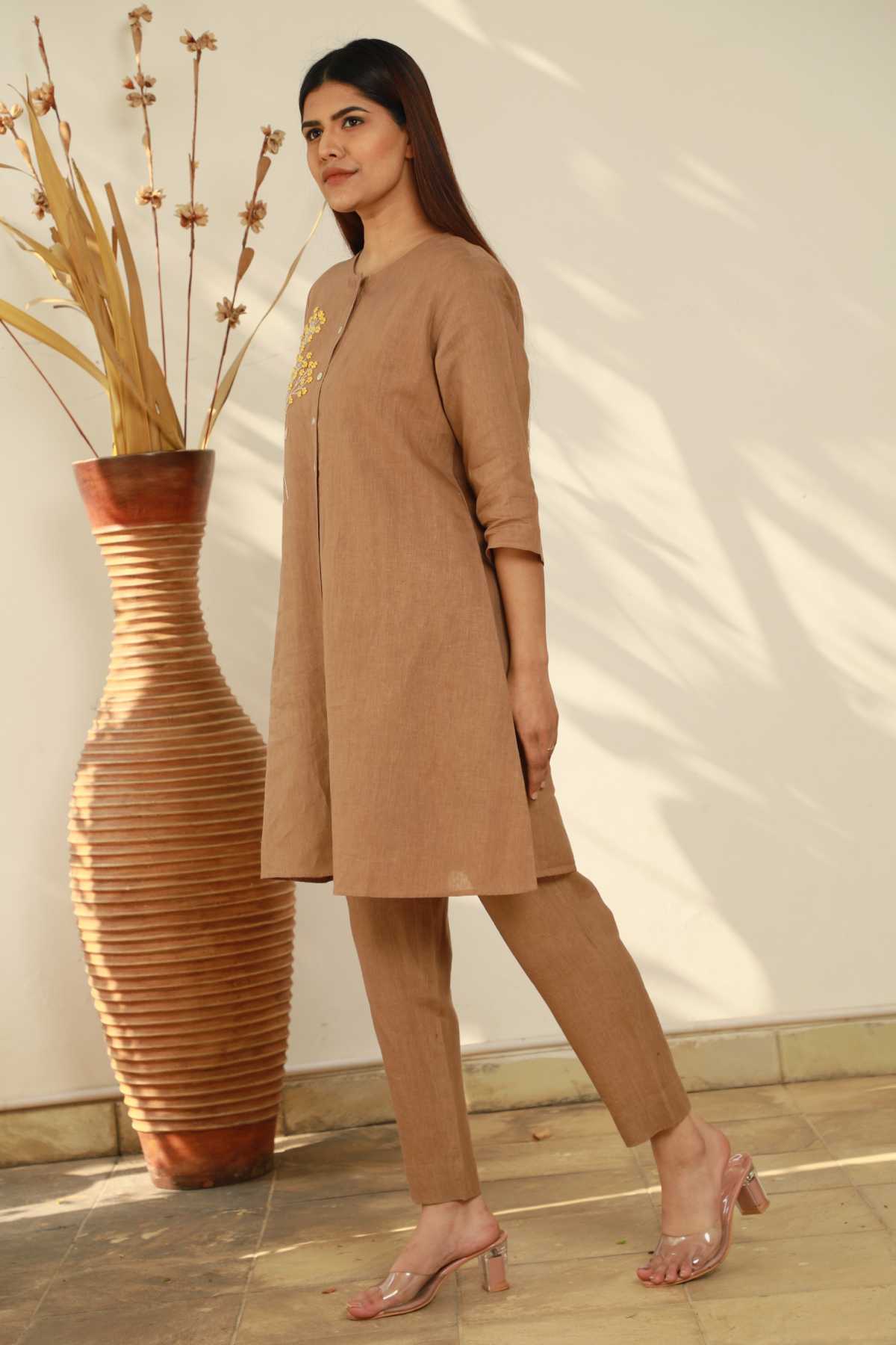 Floral Embroidered Linen Tunic