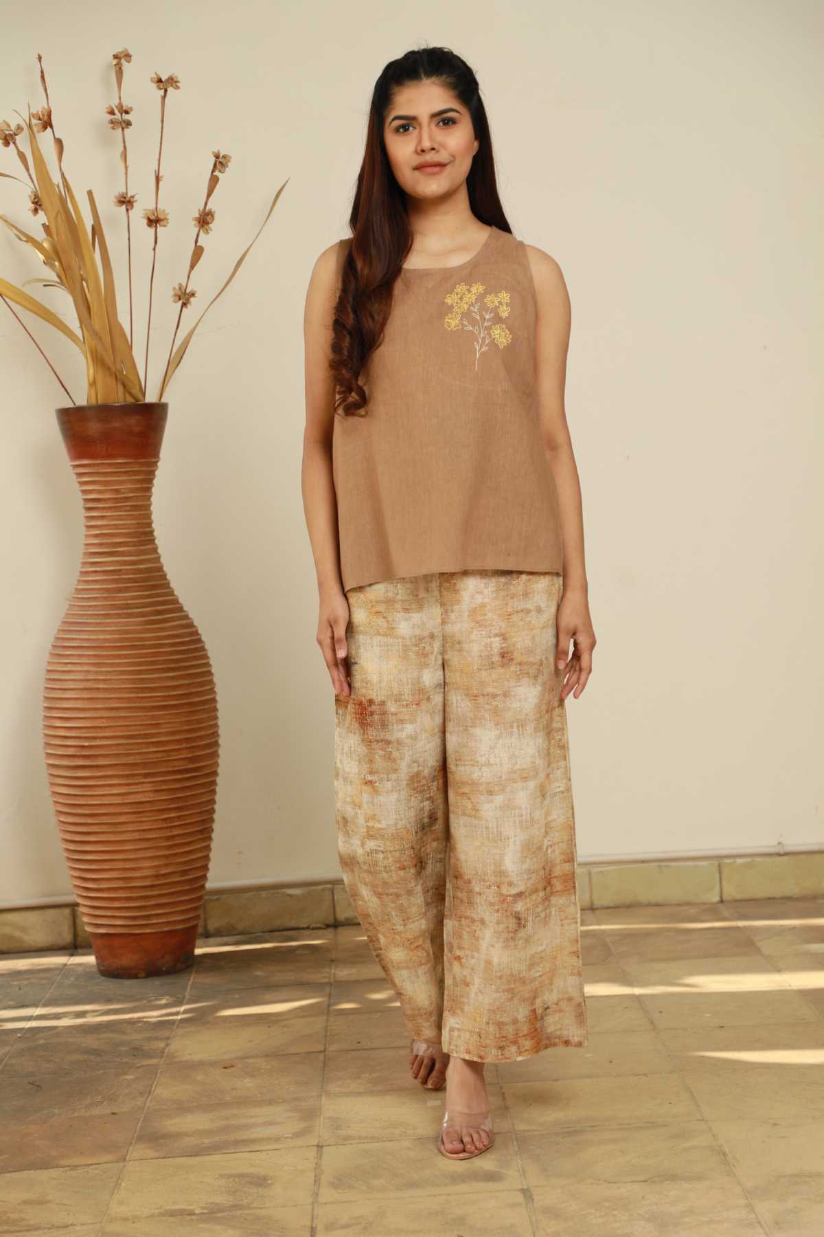 Hazel 100% Linen Embroidered Top