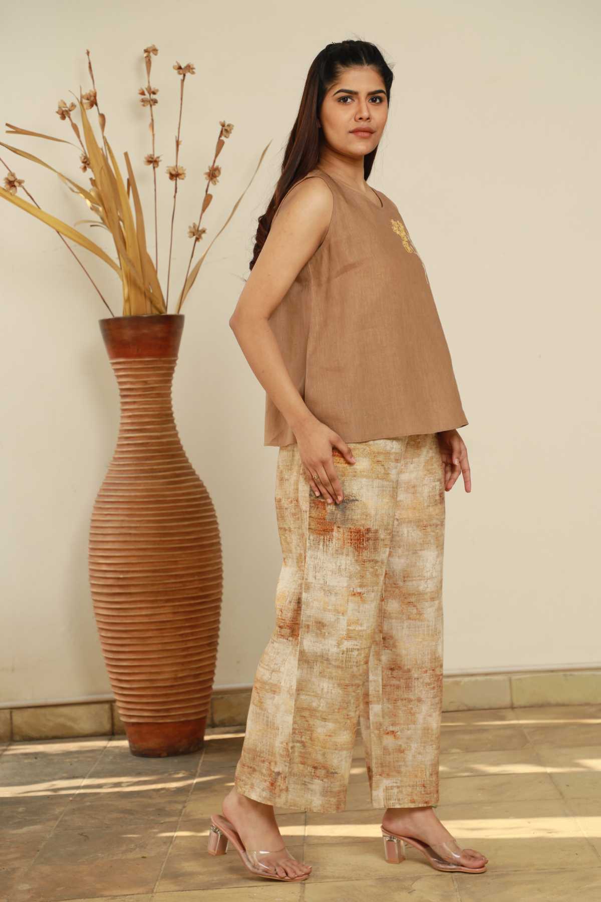 Linen Wallflower Printed Pants