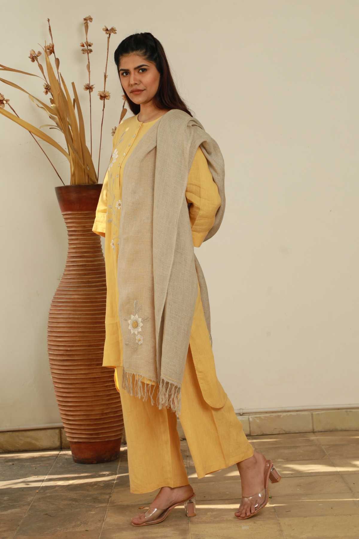 Floral Embroidered Scarf