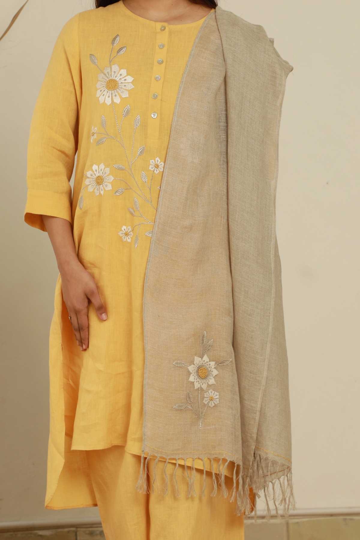 Floral Embroidered Scarf