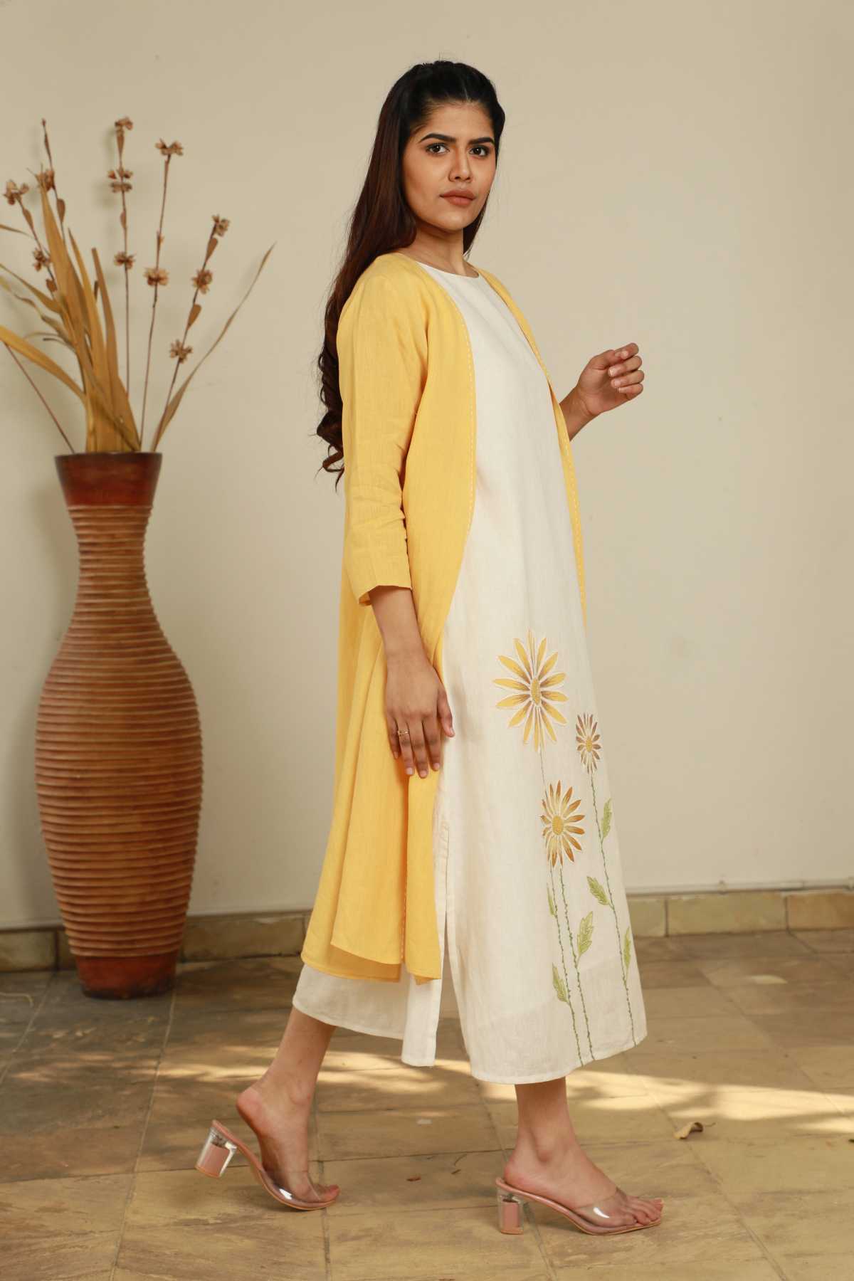 Ochre Yellow 100% Linen Cape