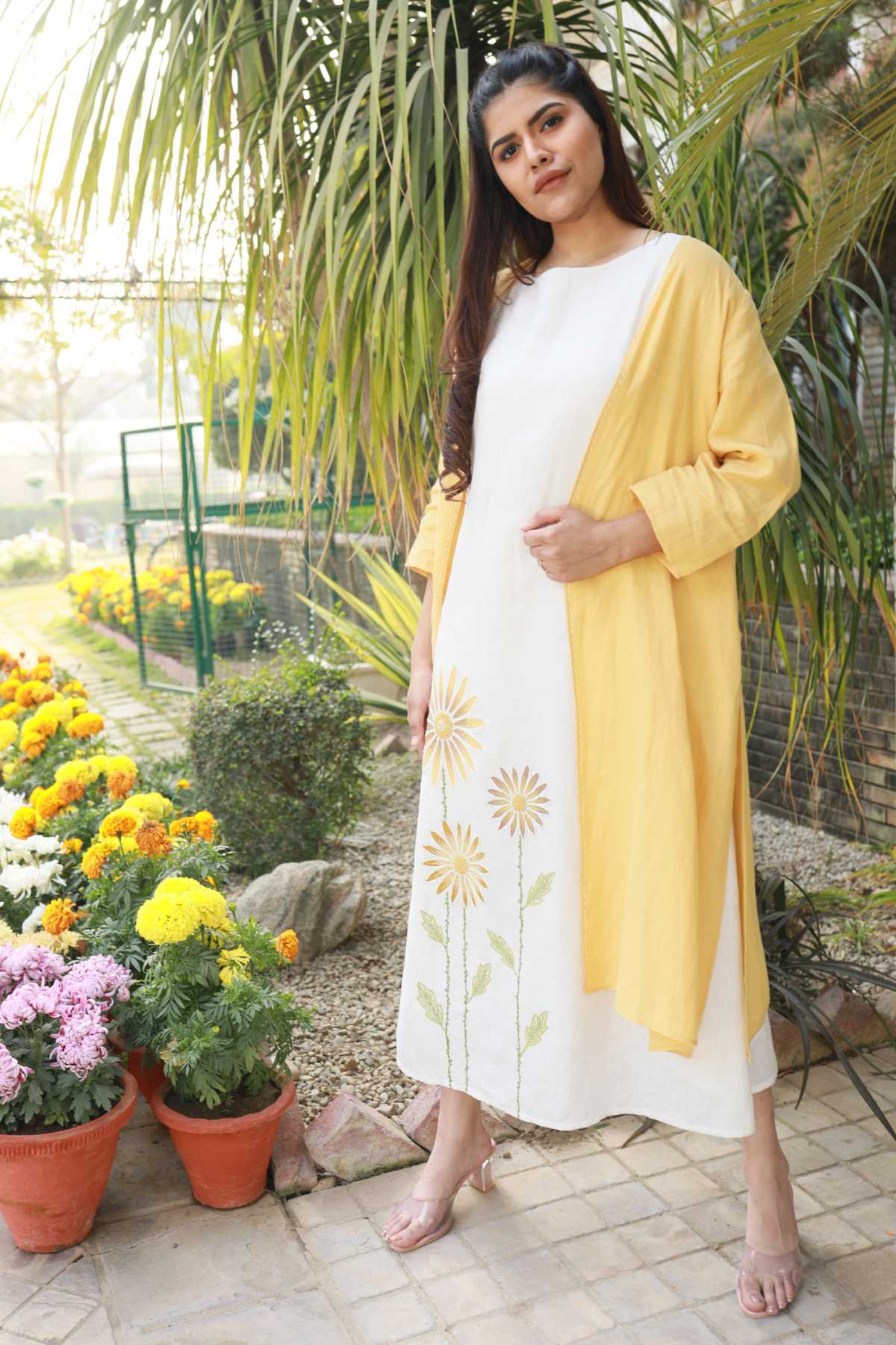Ochre Yellow 100% Linen Cape