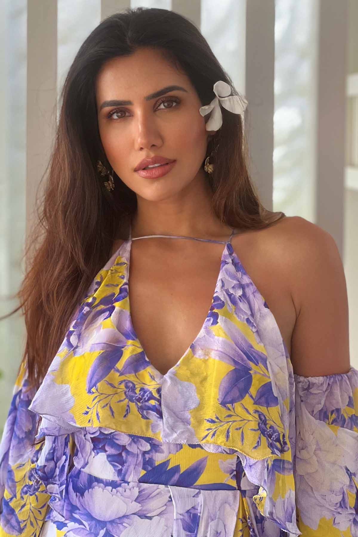 Buy Printed Butterfly Dress by Mandira Wirk