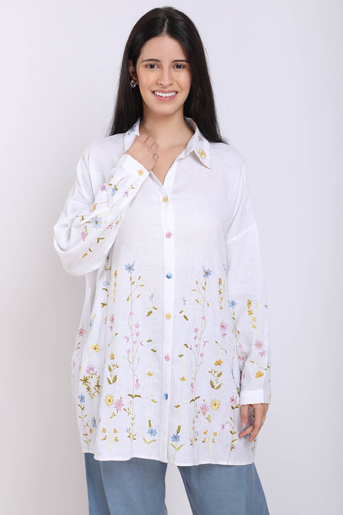 Spring Flower Oversized Shirt