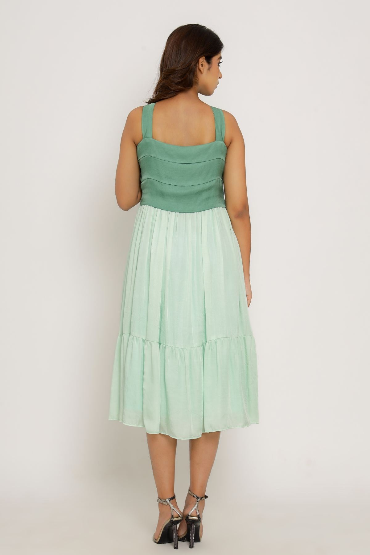 Green Strap Sleeveless Dress