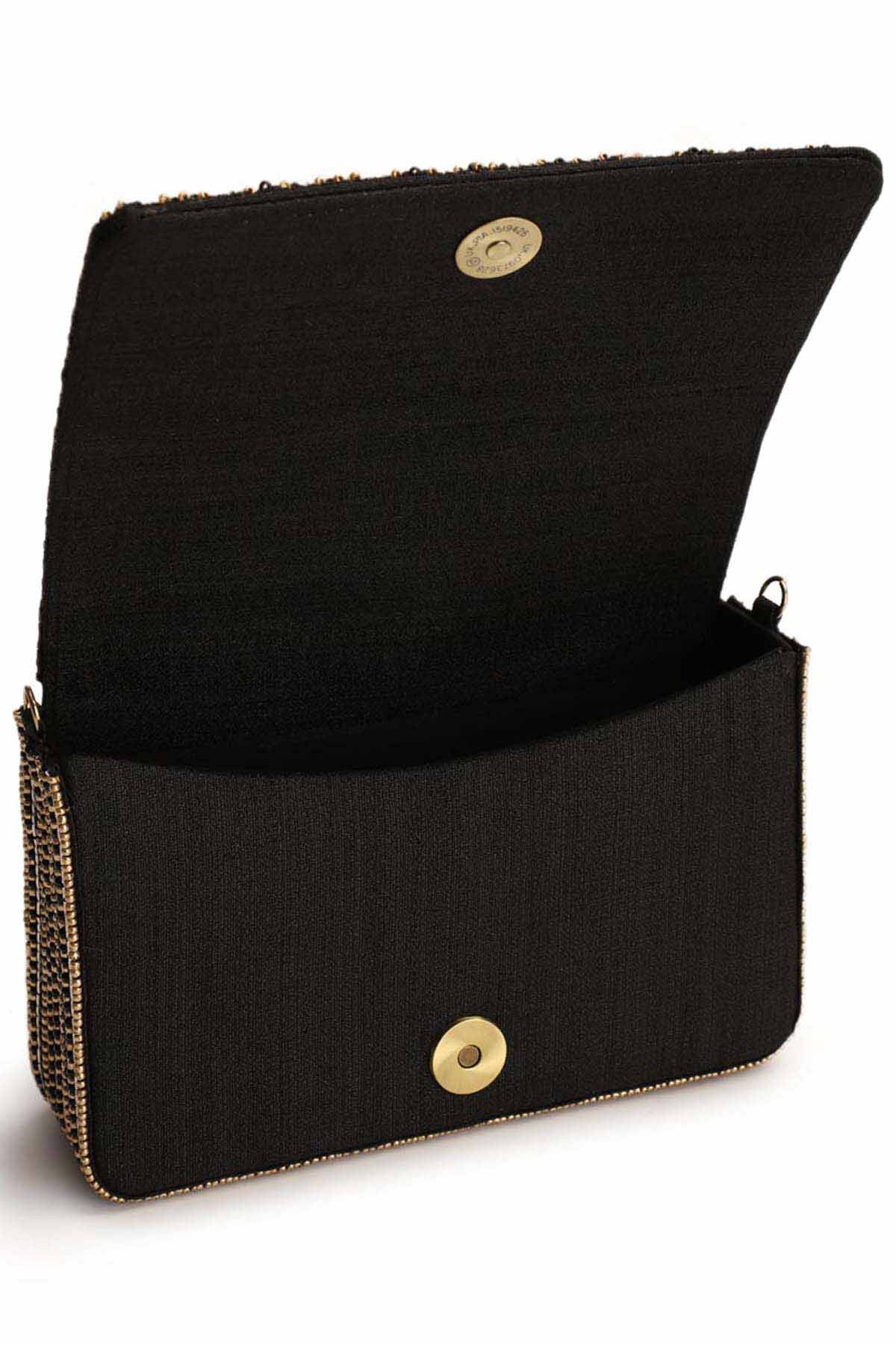 Stripes Embroidered Clutch